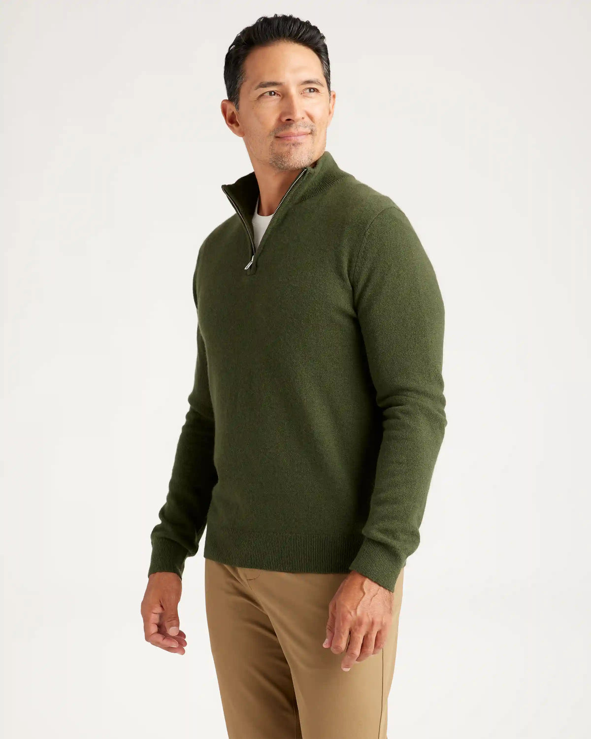 Mongolian Spring Cashmere Quarter Zip Sweater