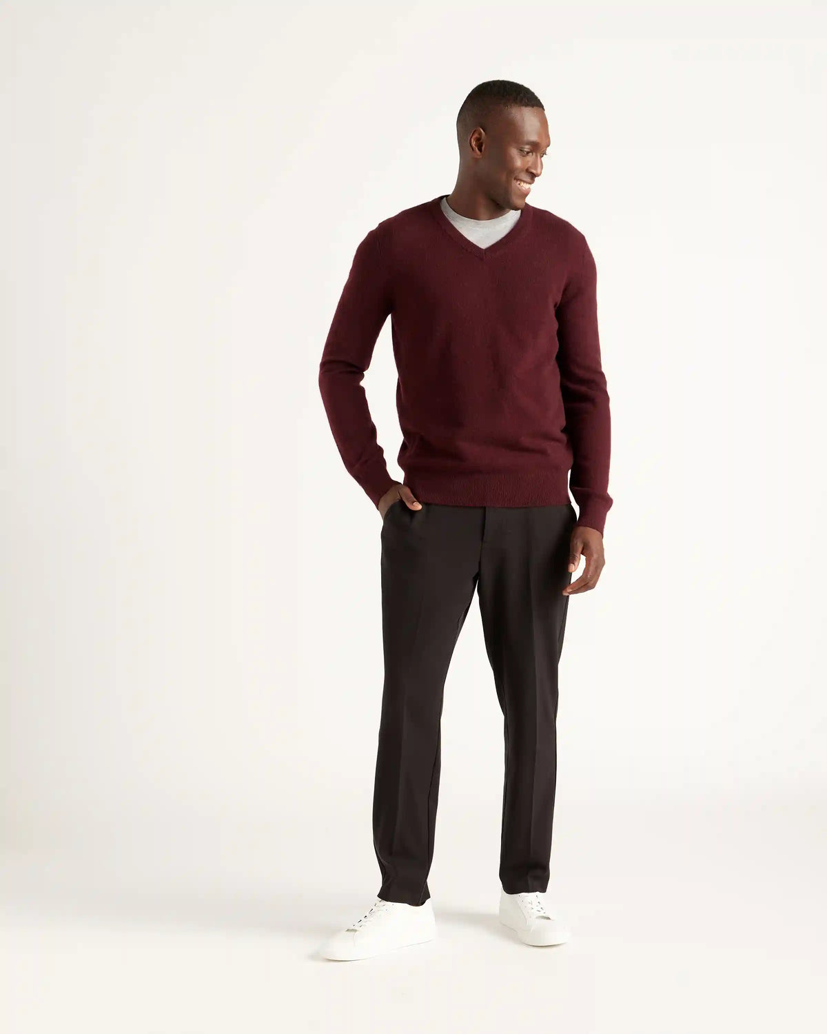 Mongolian Cashmere V-Neck Sweater