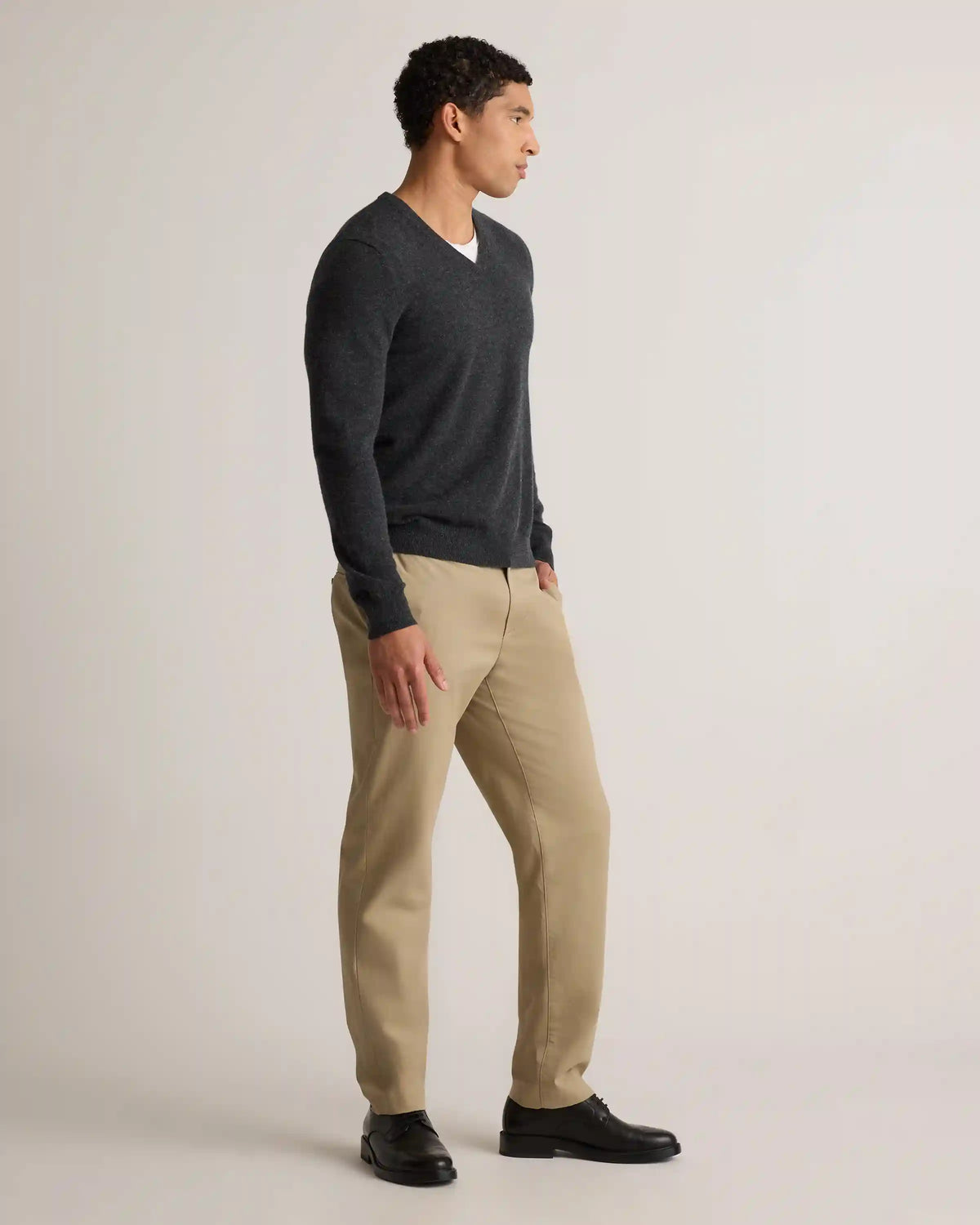 Mongolian Cashmere V-Neck Sweater