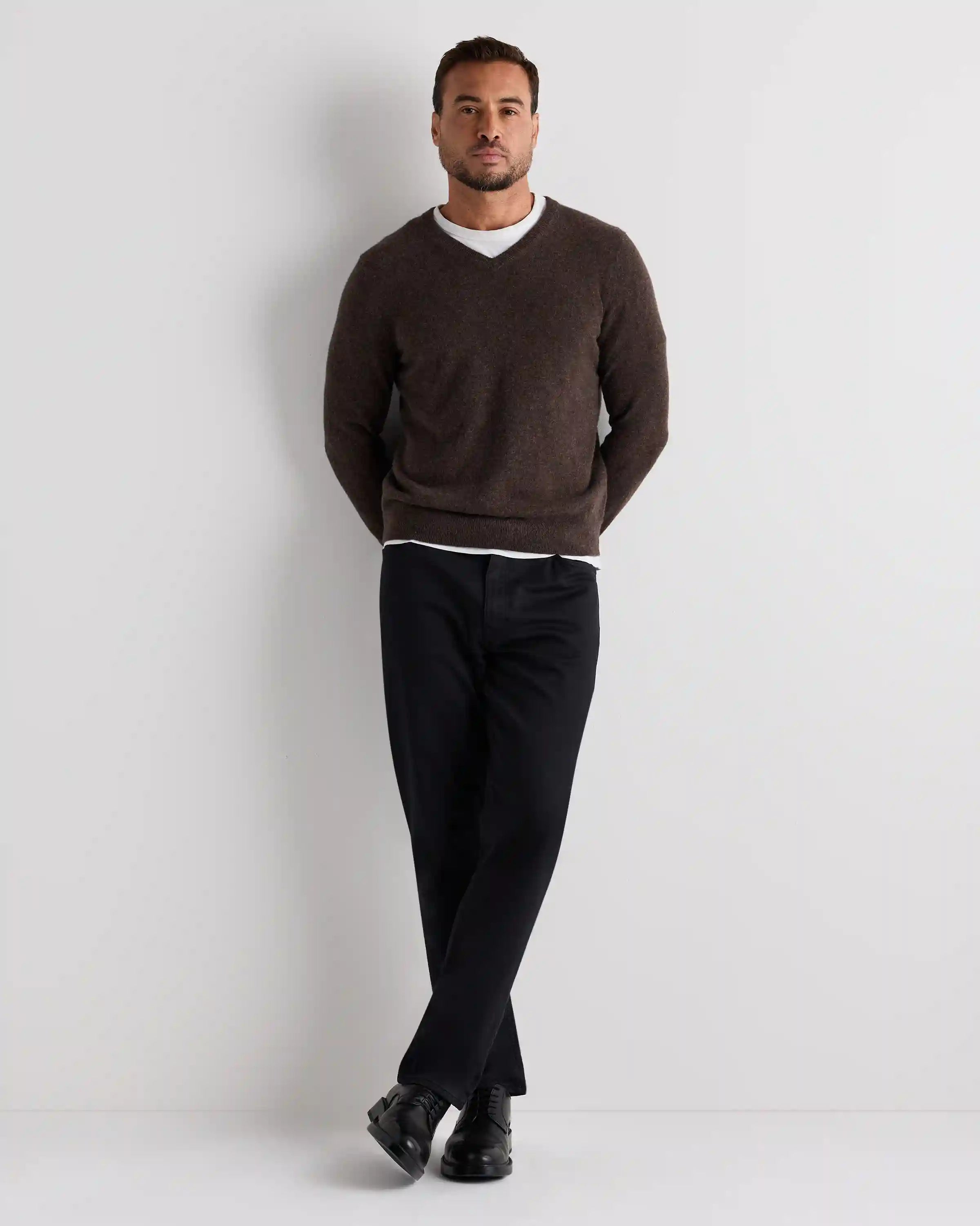 Mongolian Cashmere V-Neck Sweater