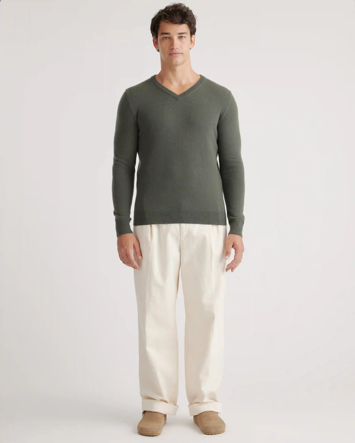 Mongolian Cashmere V-Neck Sweater