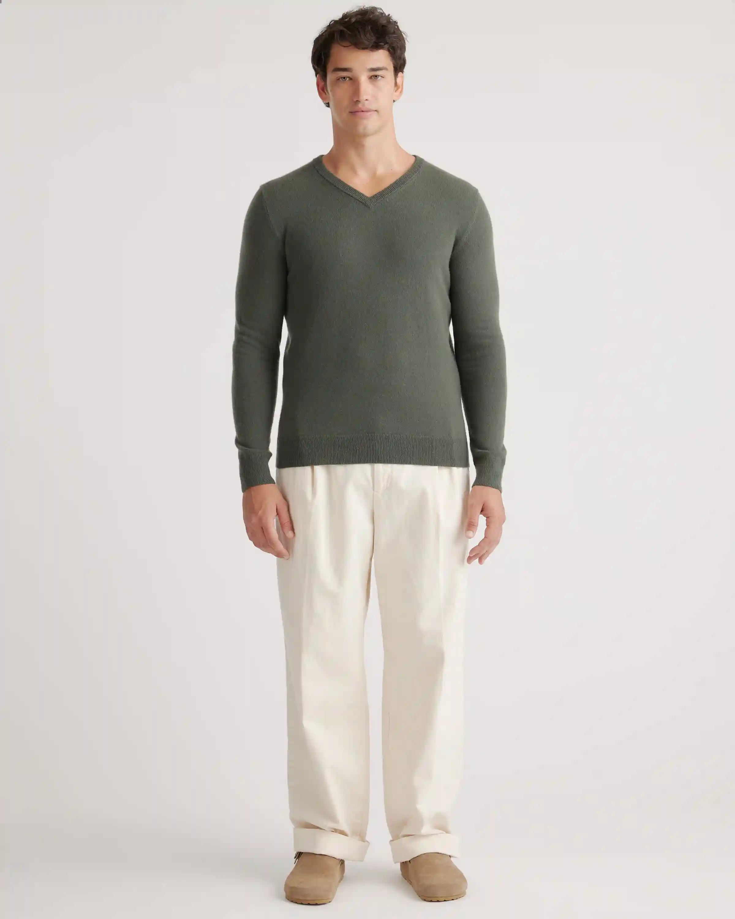 Mongolian Spring Cashmere V-Neck Sweater