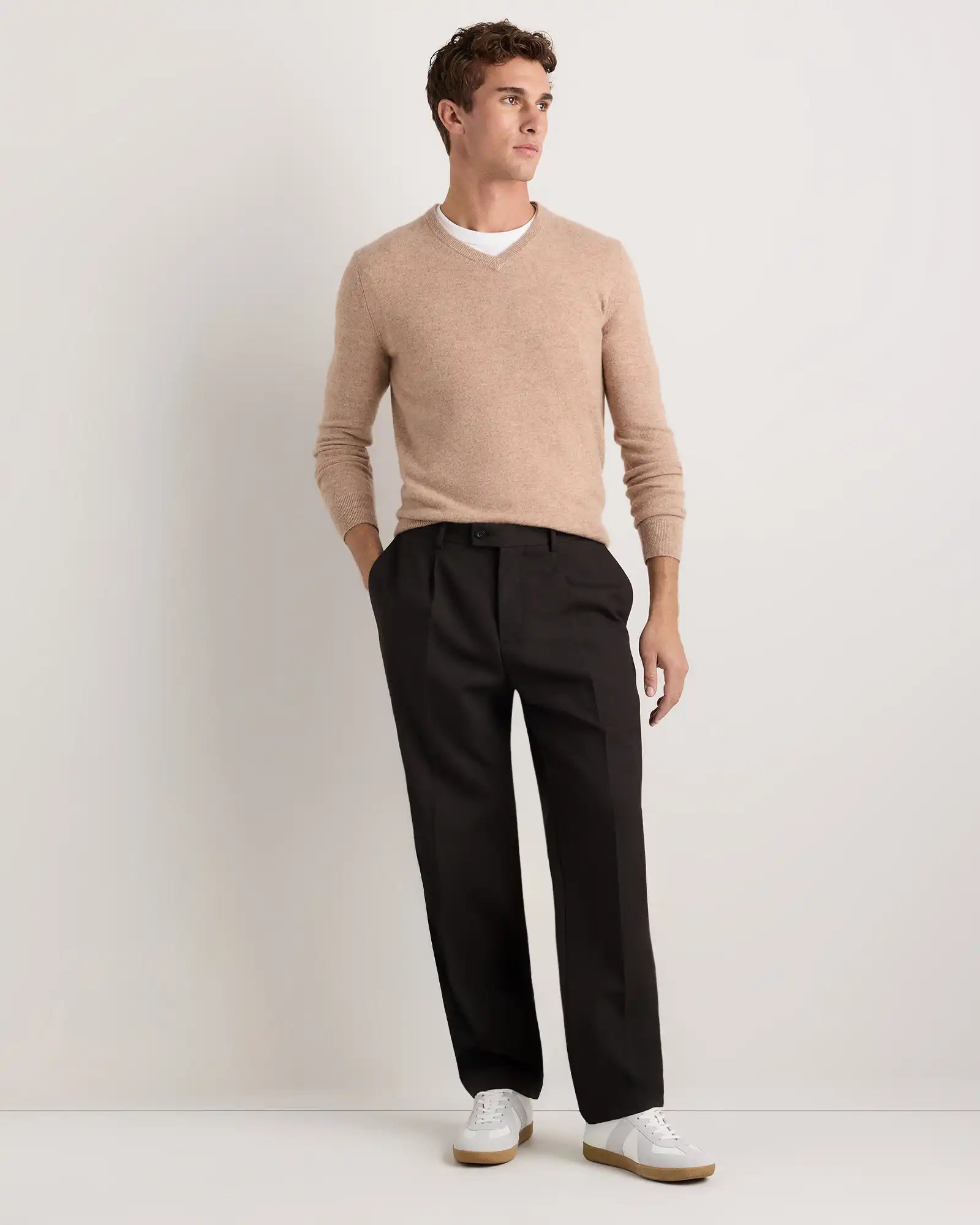 Mongolian Cashmere V-Neck Sweater