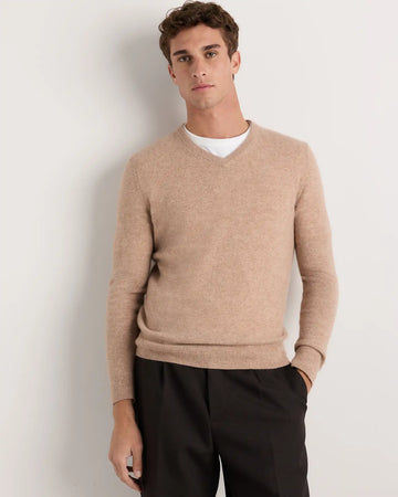Mongolian Cashmere V-Neck Sweater