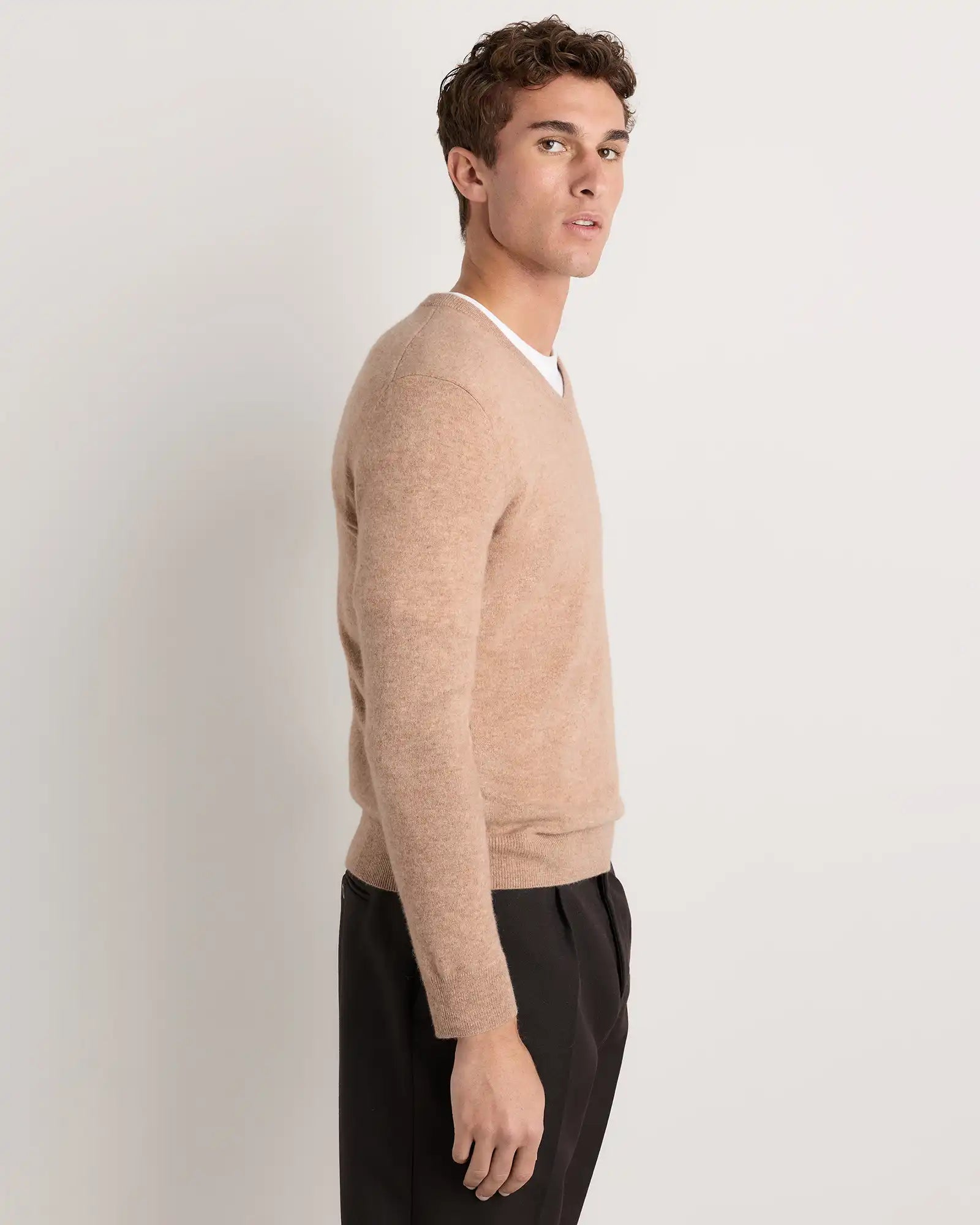 Mongolian Cashmere V-Neck Sweater
