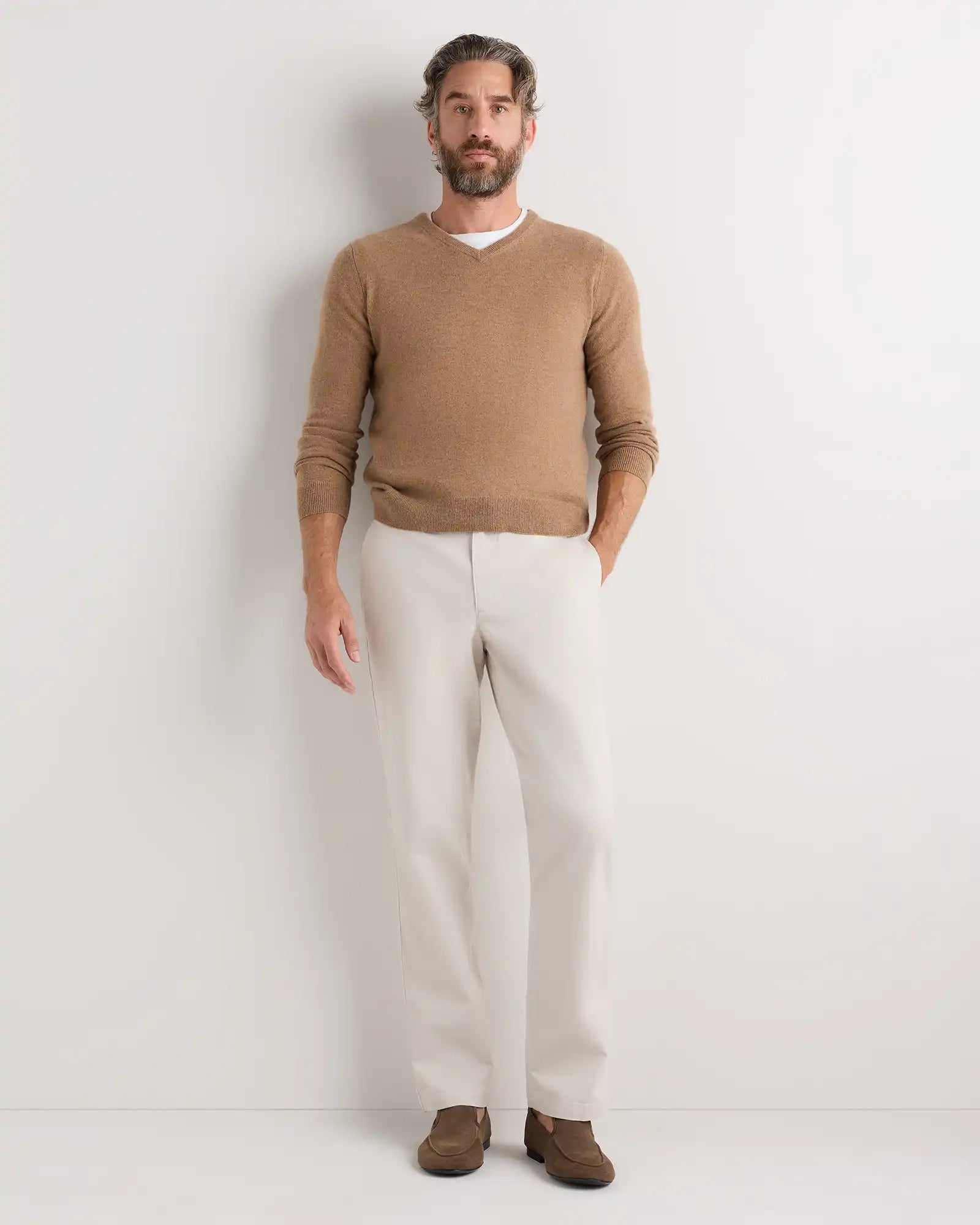 Mongolian Cashmere V-Neck Sweater