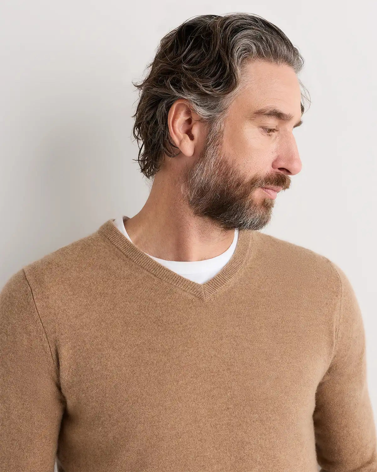 Mongolian Cashmere V-Neck Sweater