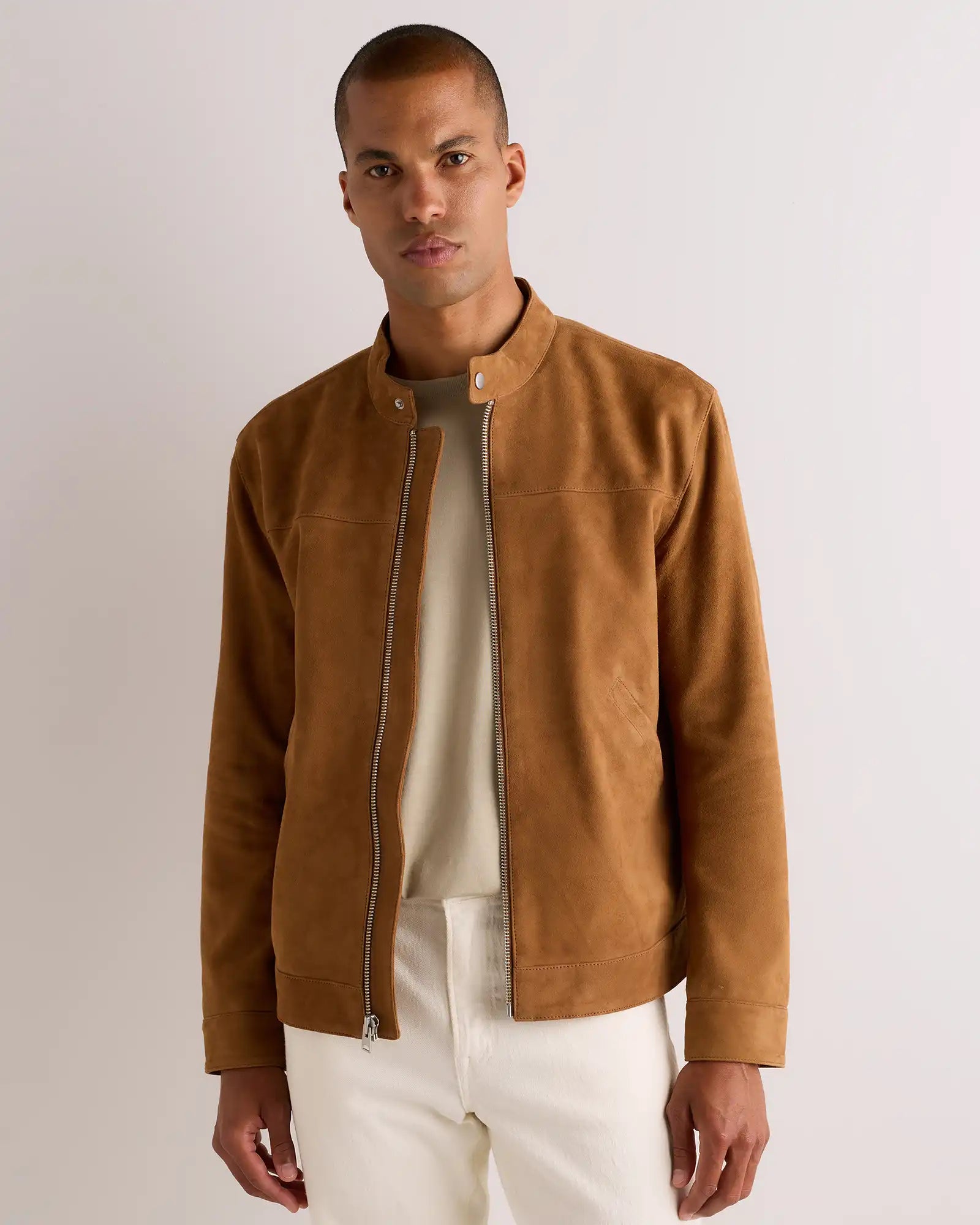 100% Suede Café Racer Jacket