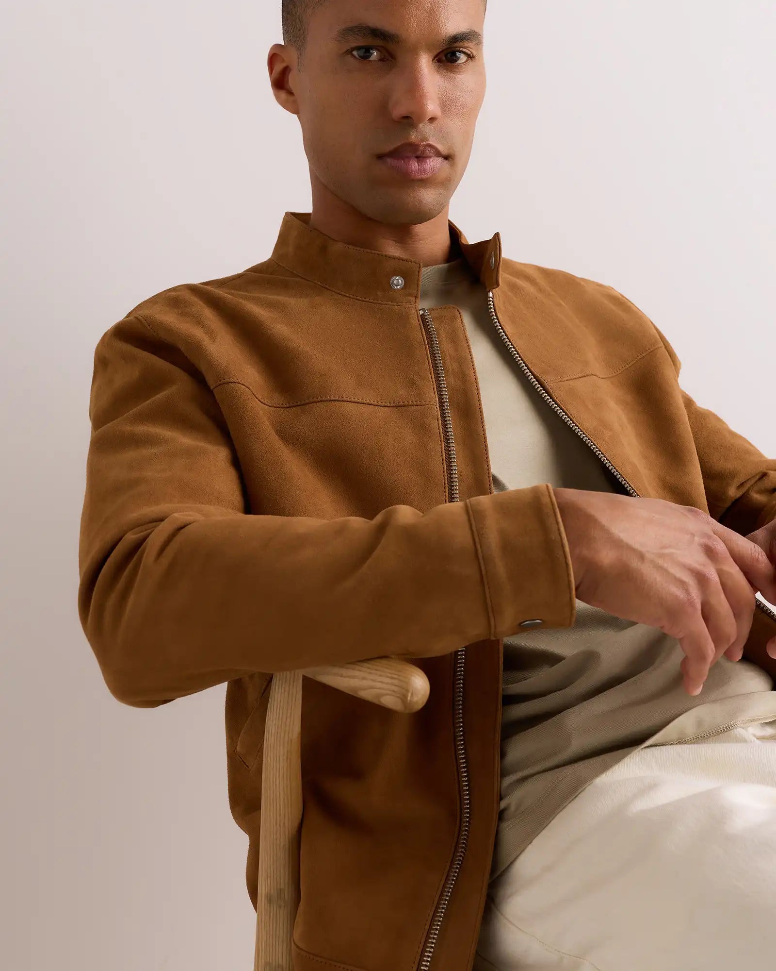 100% Suede Café Racer Jacket