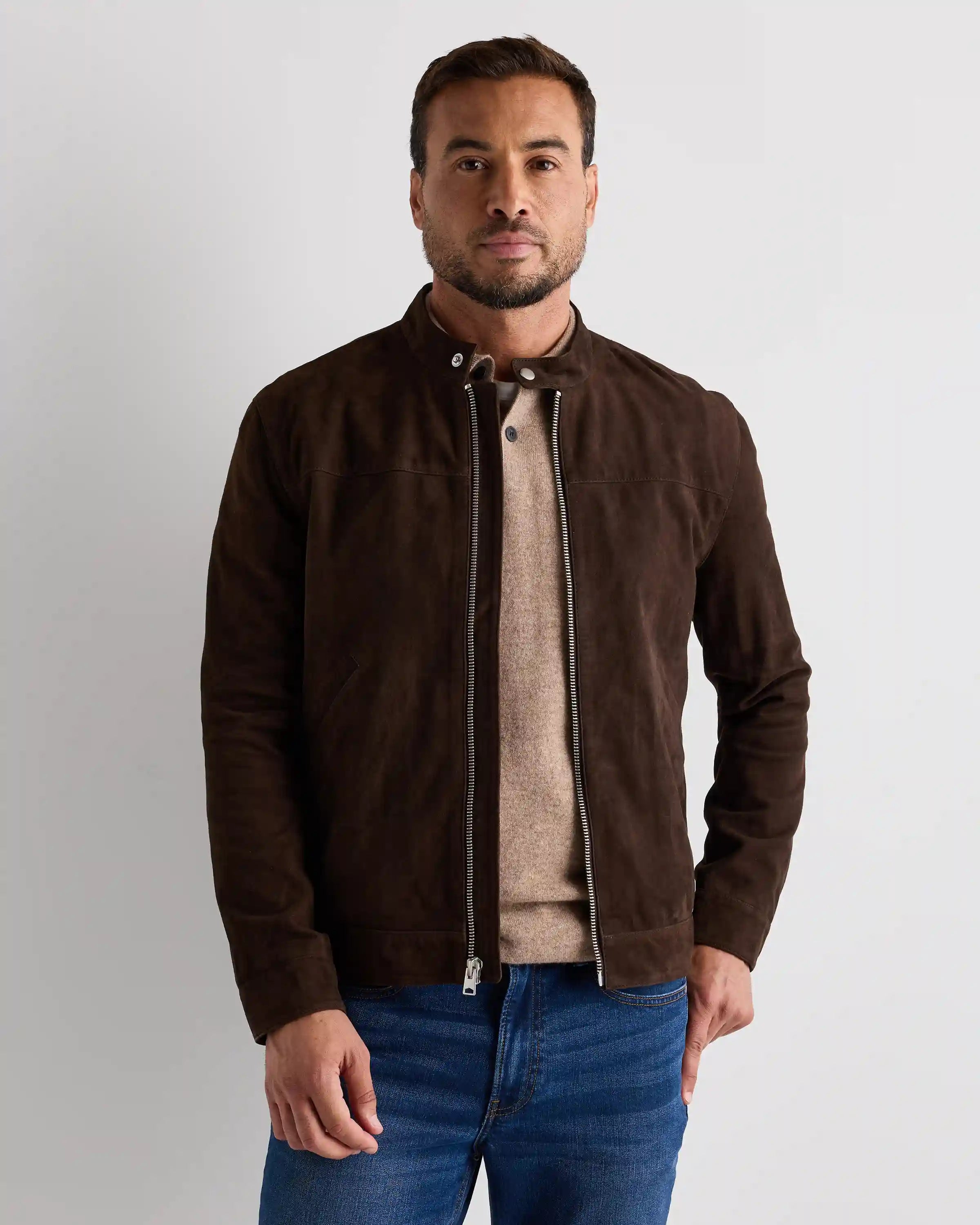 100% Suede Café Racer Jacket