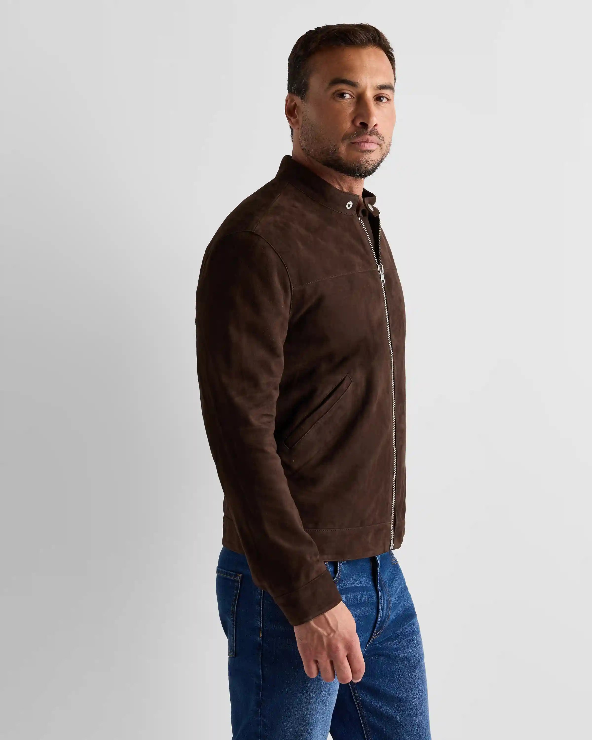 100% Suede Café Racer Jacket
