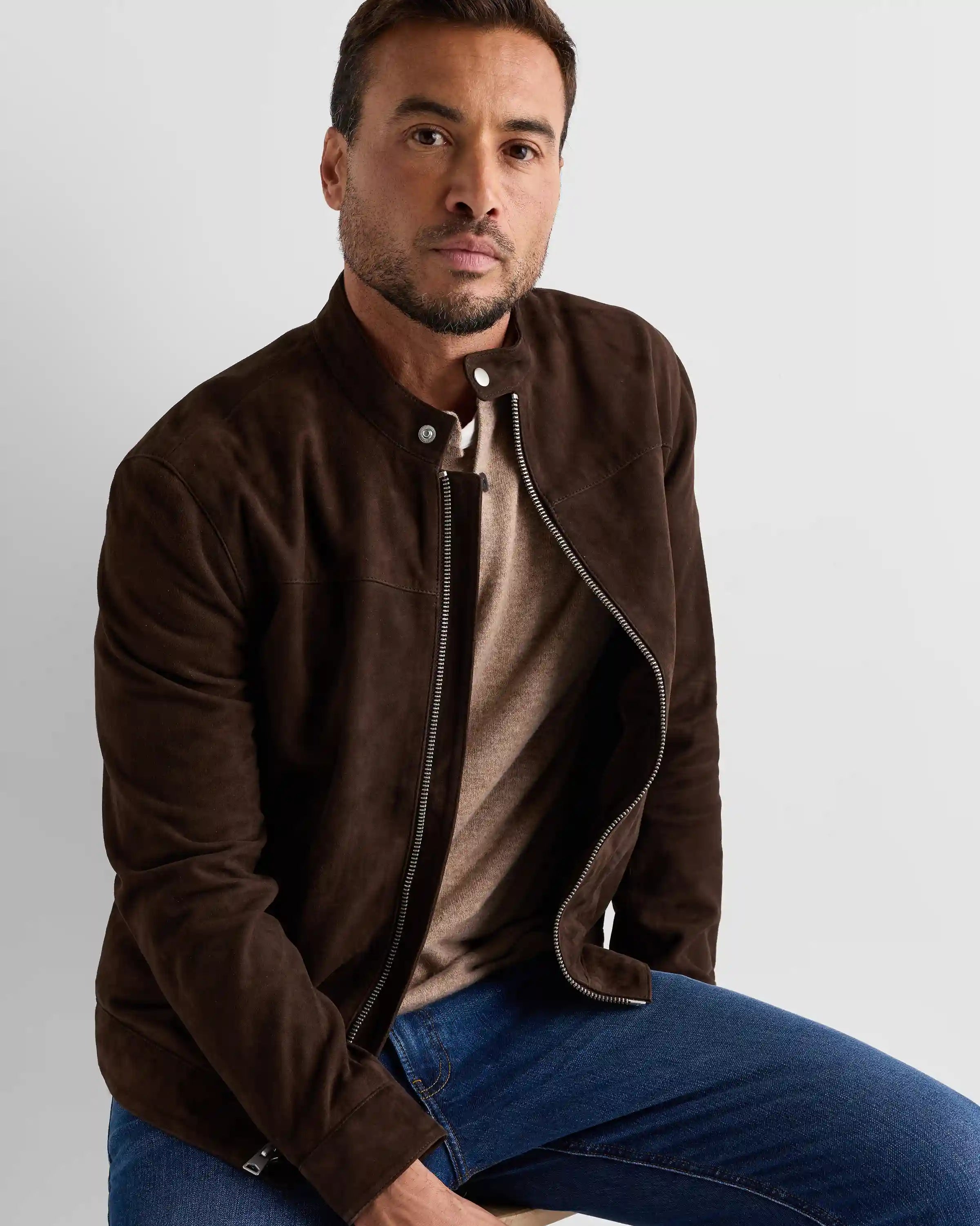 100% Suede Café Racer Jacket