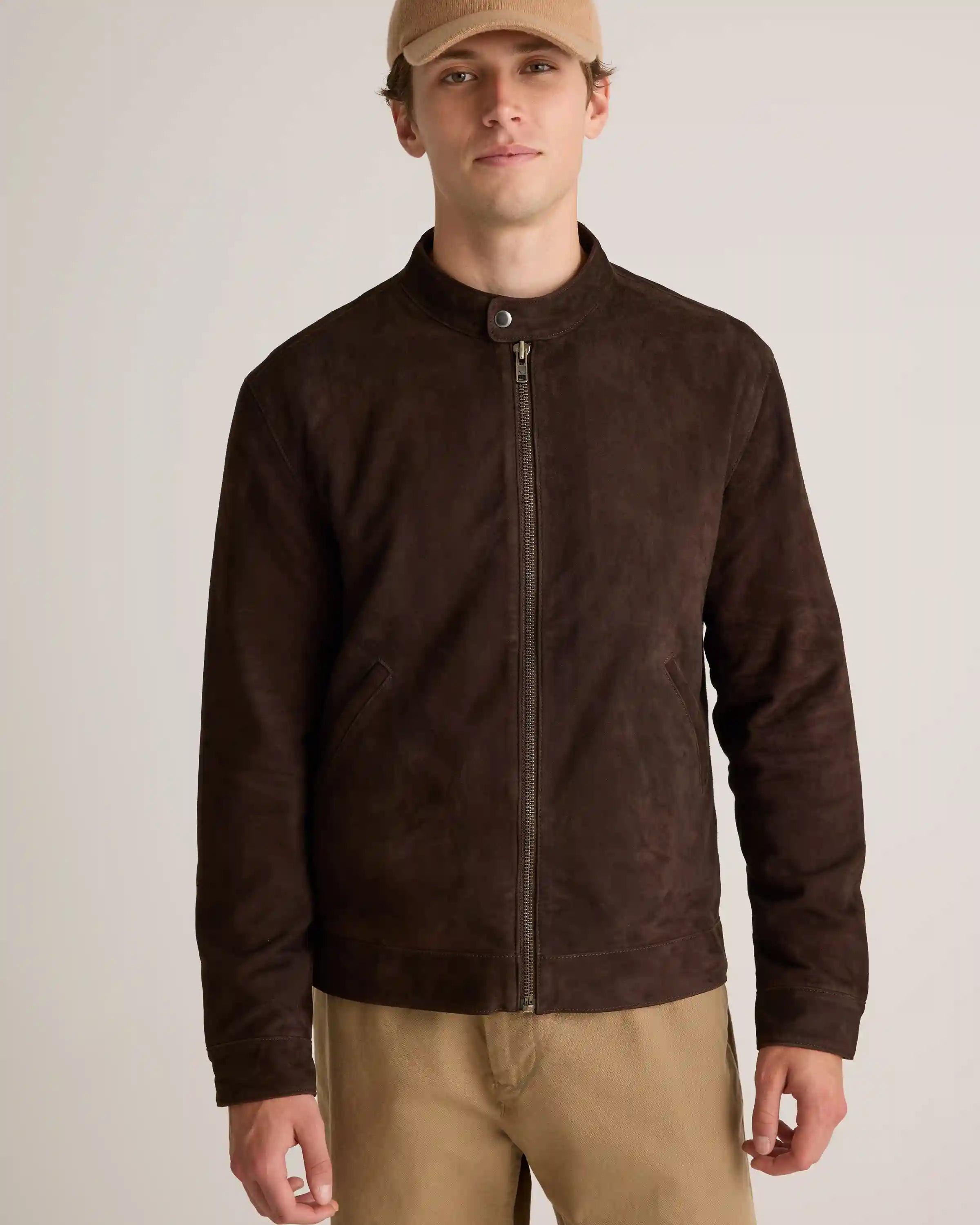 100% Suede Café Racer Jacket