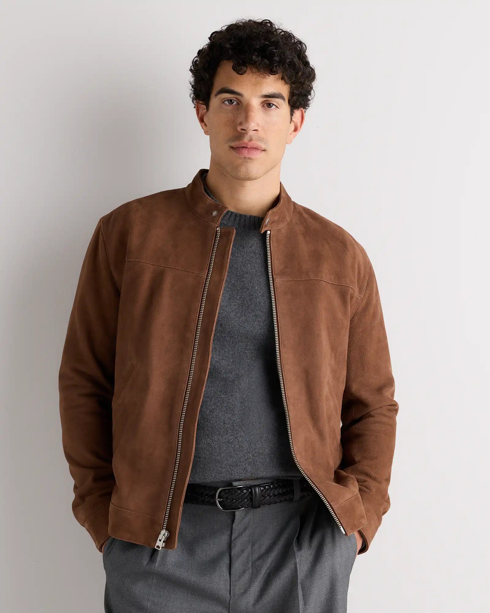 100% Suede Café Racer Jacket