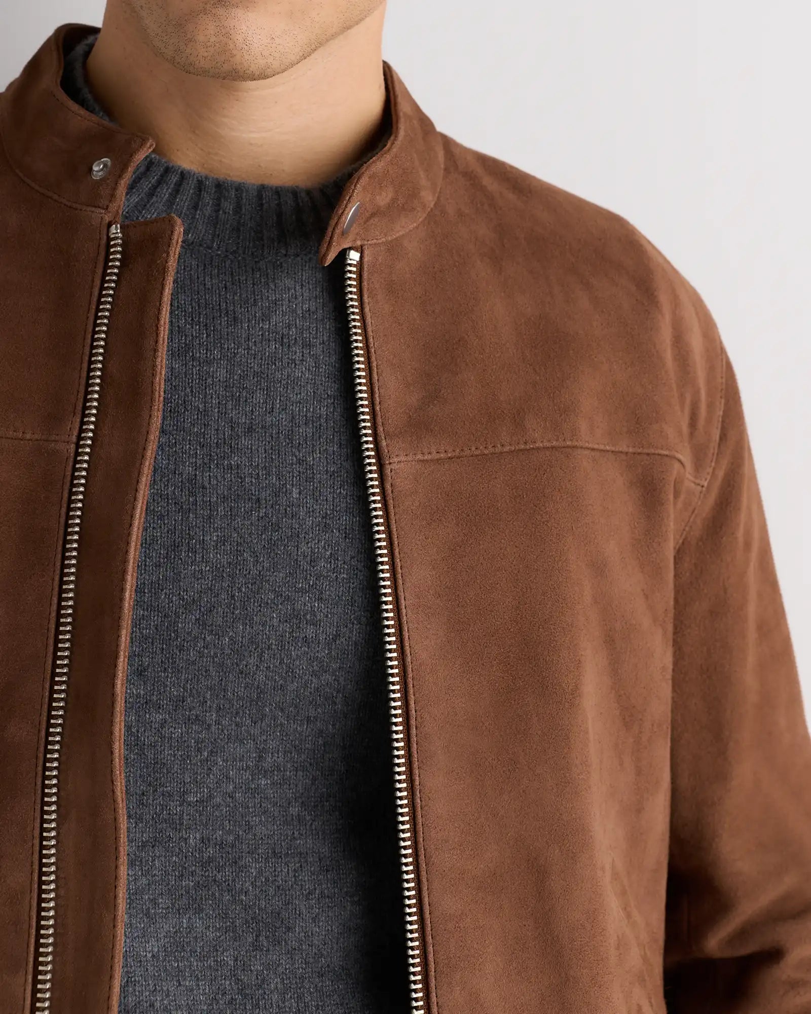 100% Suede Café Racer Jacket