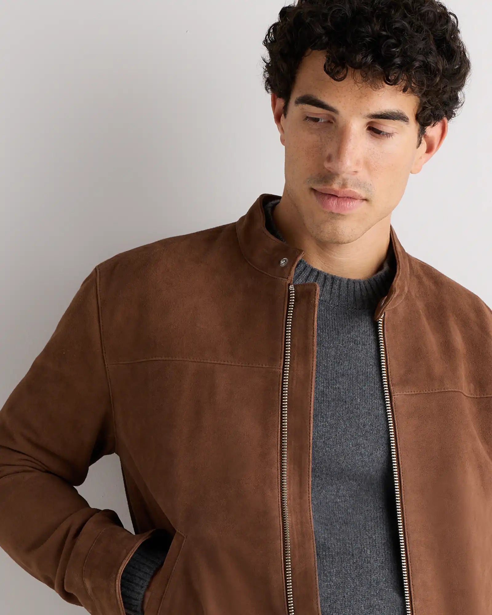 100% Suede Café Racer Jacket