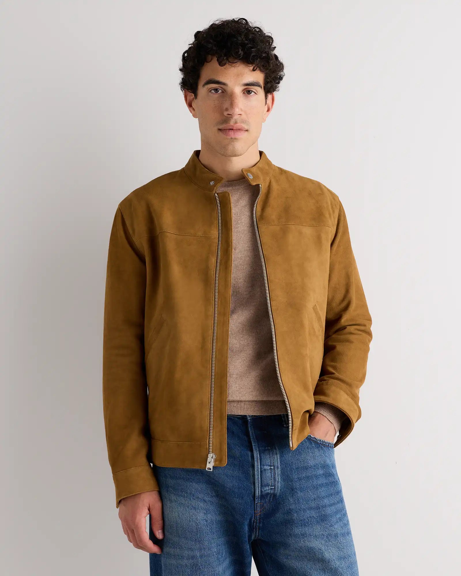 100% Suede Café Racer Jacket