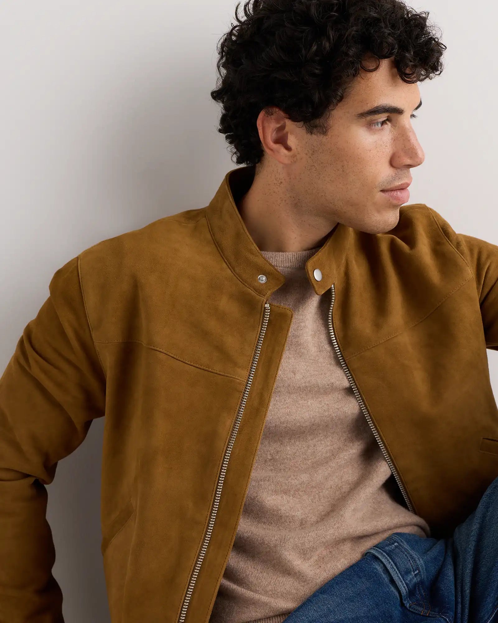 100% Suede Café Racer Jacket