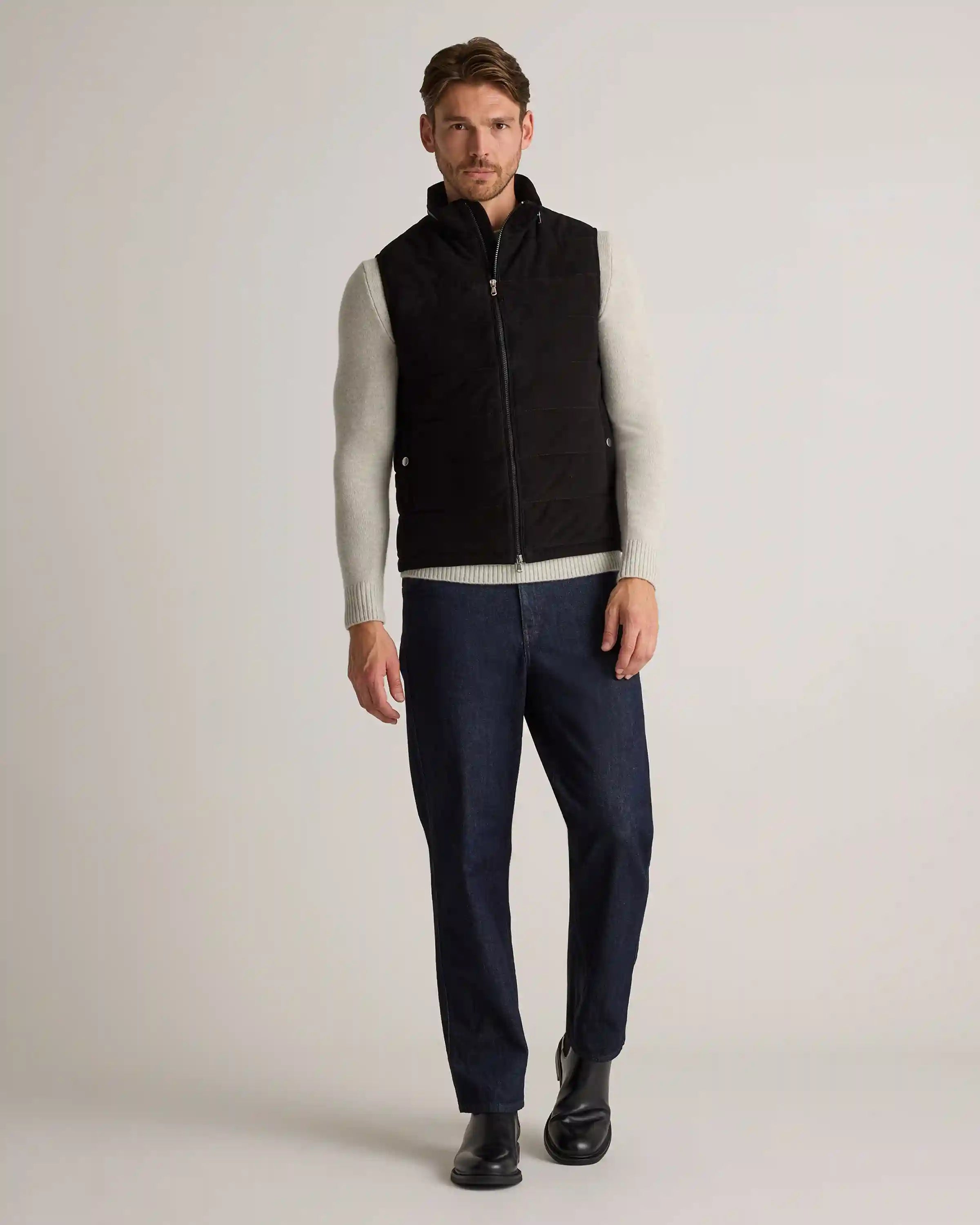 100% Suede Puffer Vest