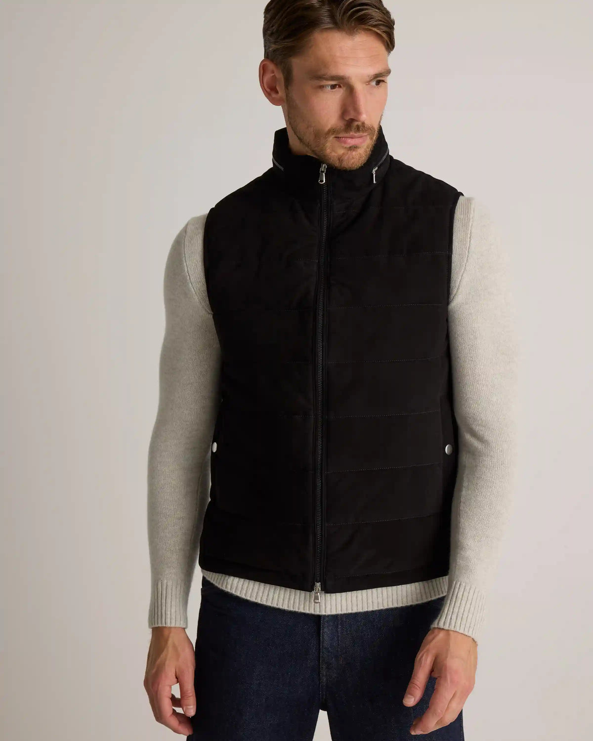 100% Suede Puffer Vest