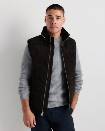100% Suede Puffer Vest