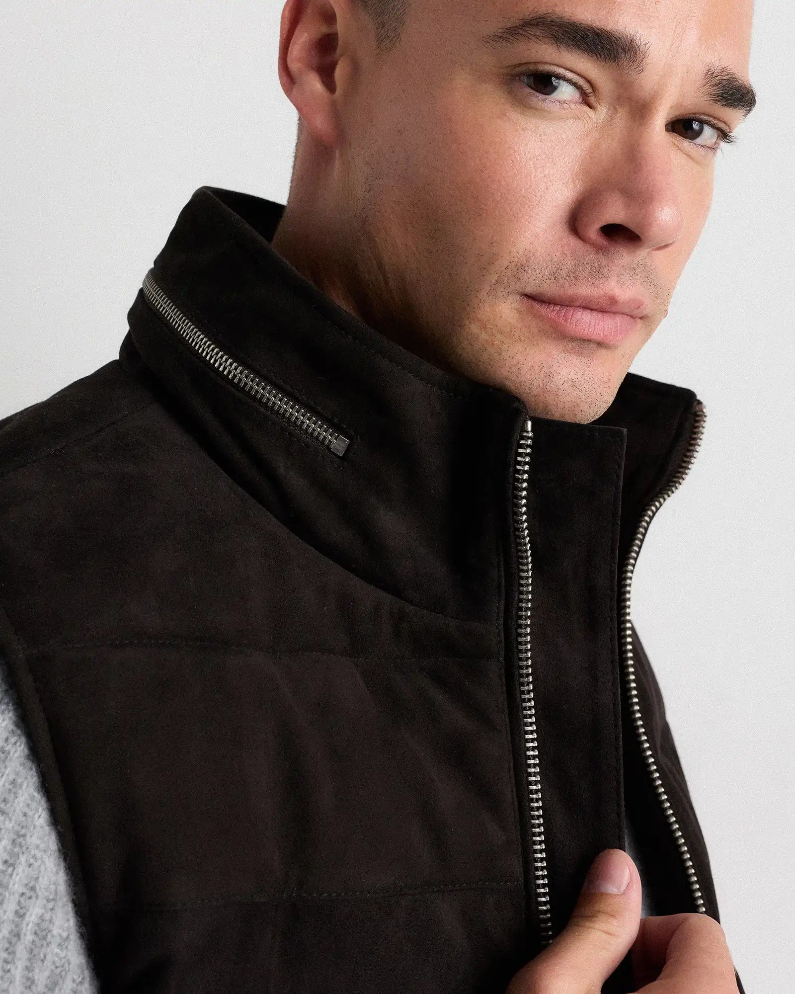 100% Suede Puffer Vest