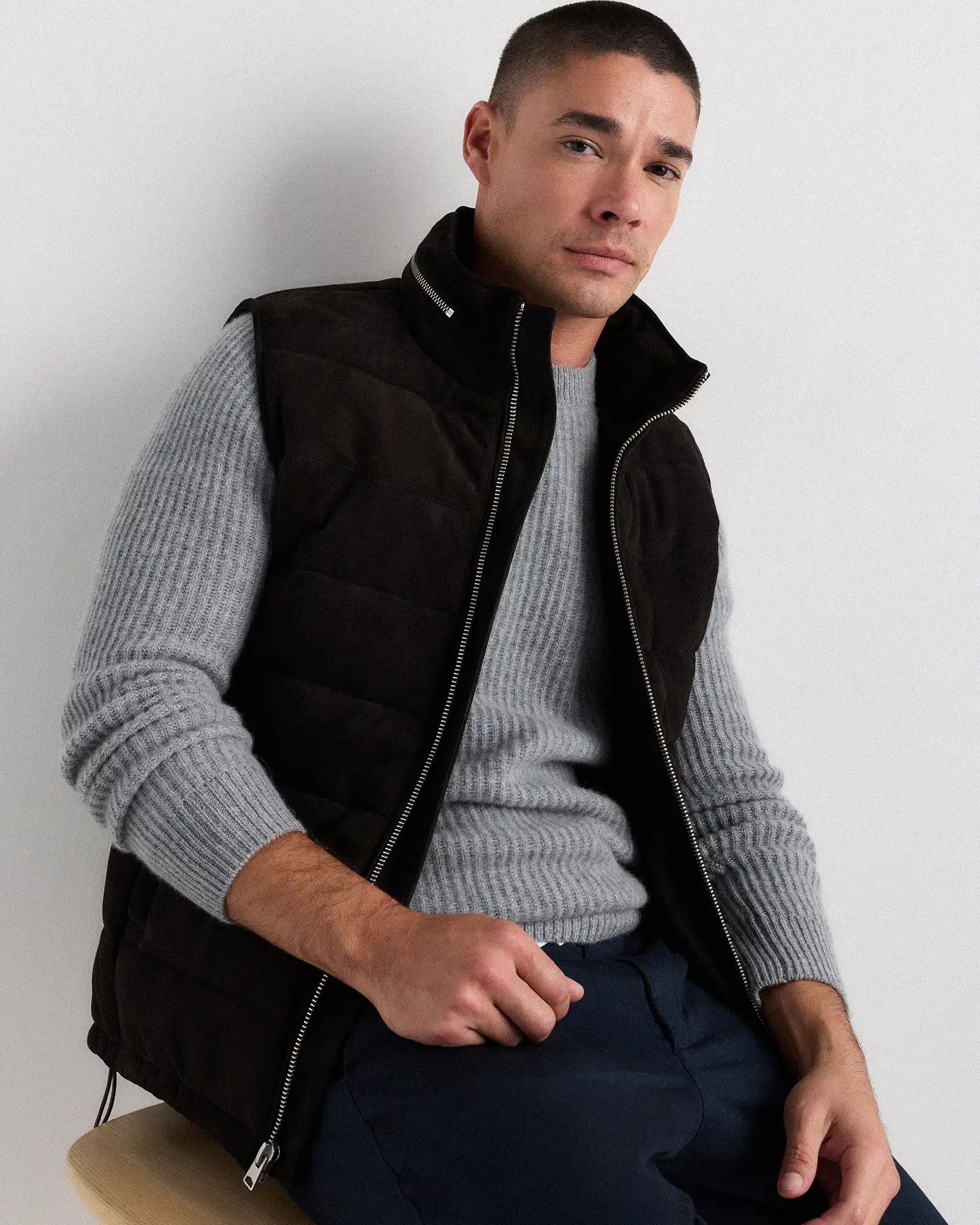 100% Suede Puffer Vest