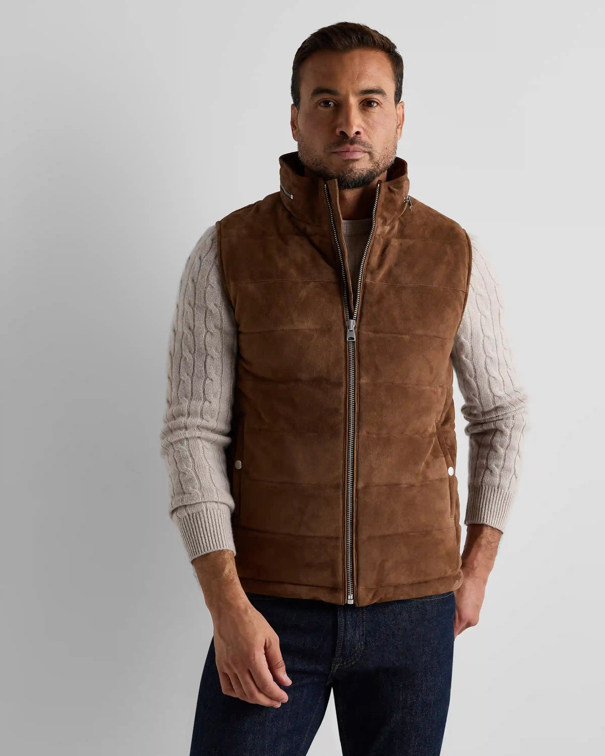 100% Suede Puffer Vest