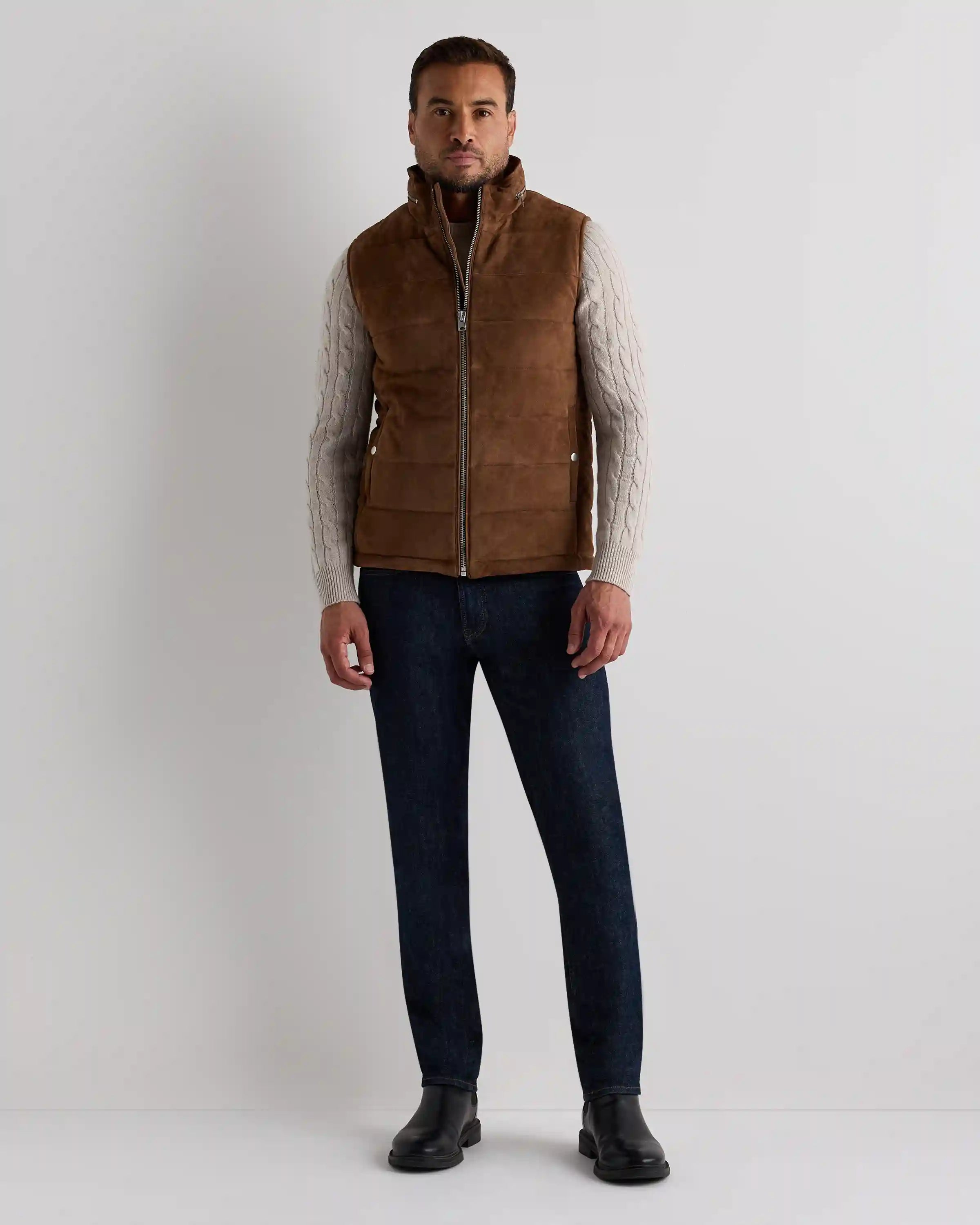 100% Suede Puffer Vest