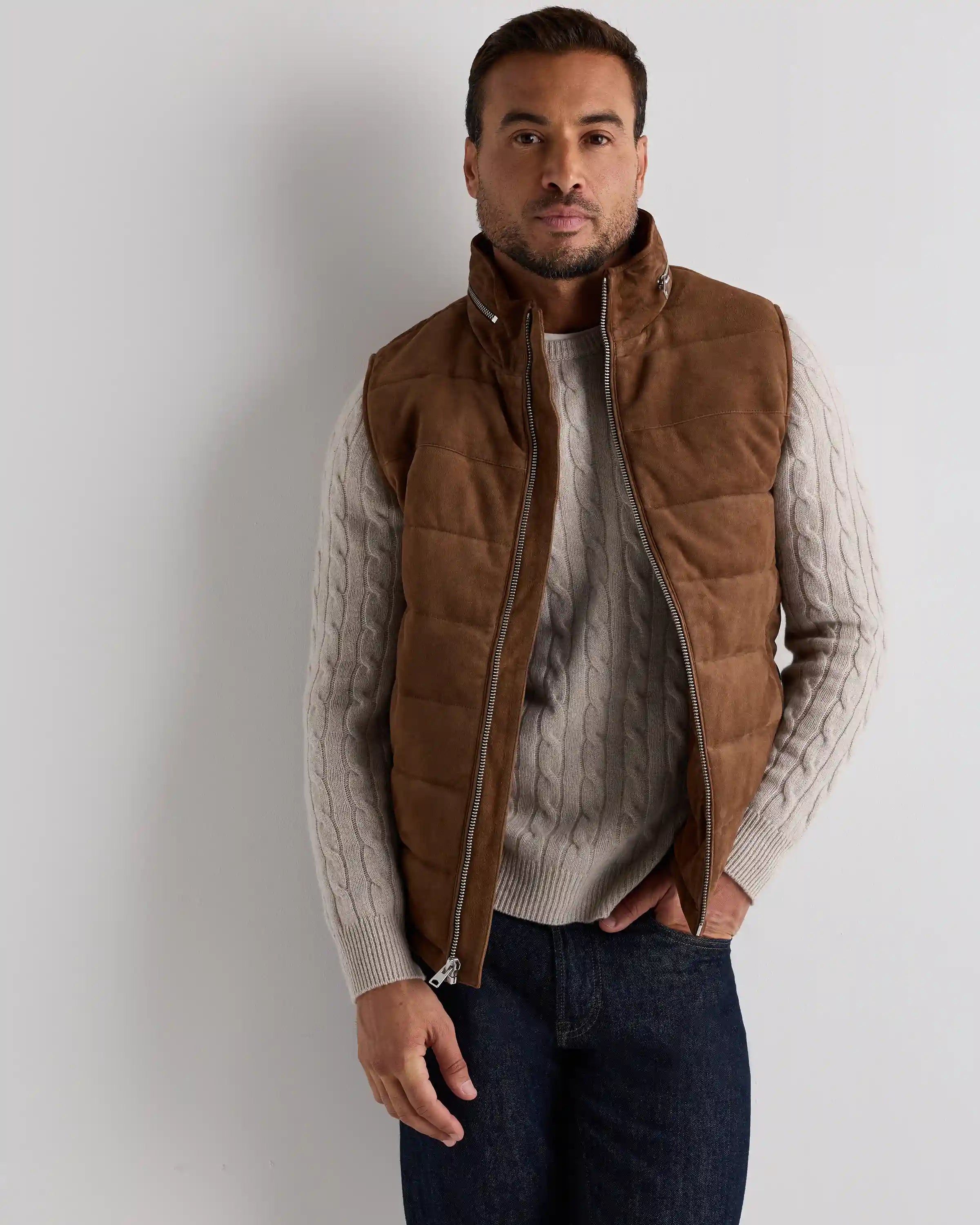 100% Suede Puffer Vest