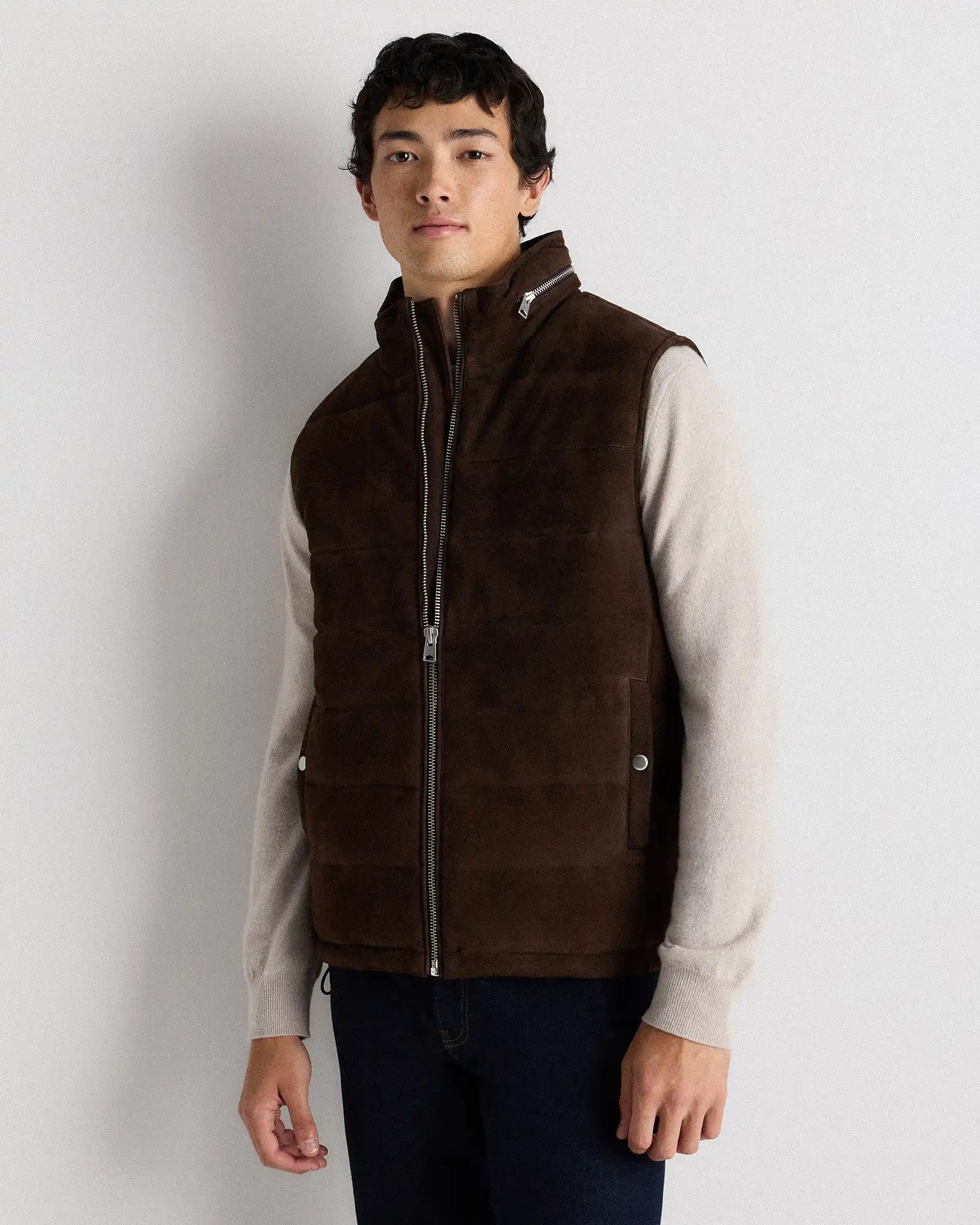 100% Suede Puffer Vest