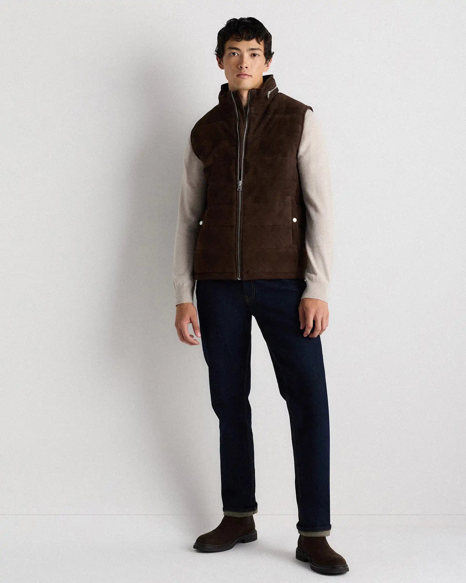 100% Suede Puffer Vest
