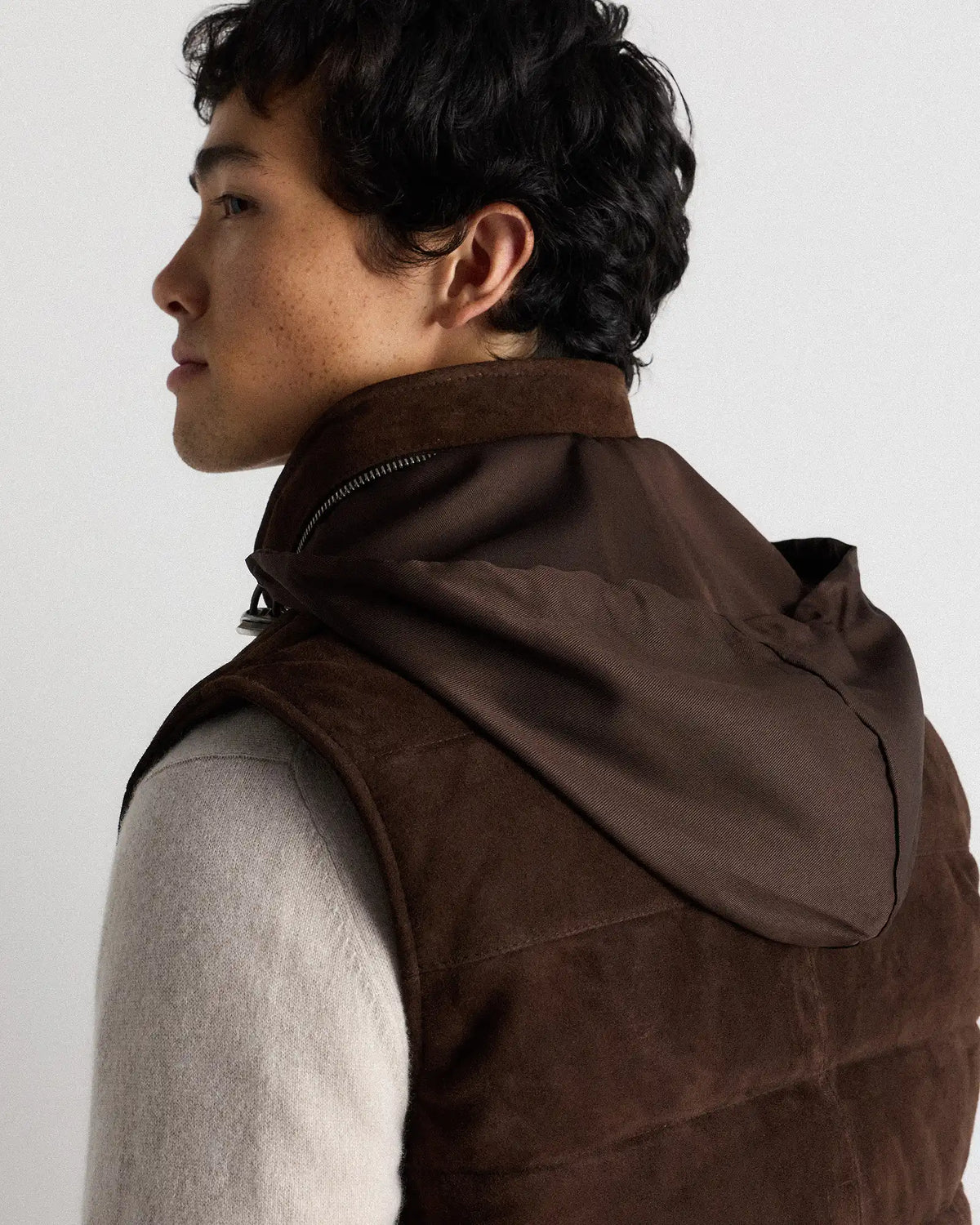 100% Suede Puffer Vest