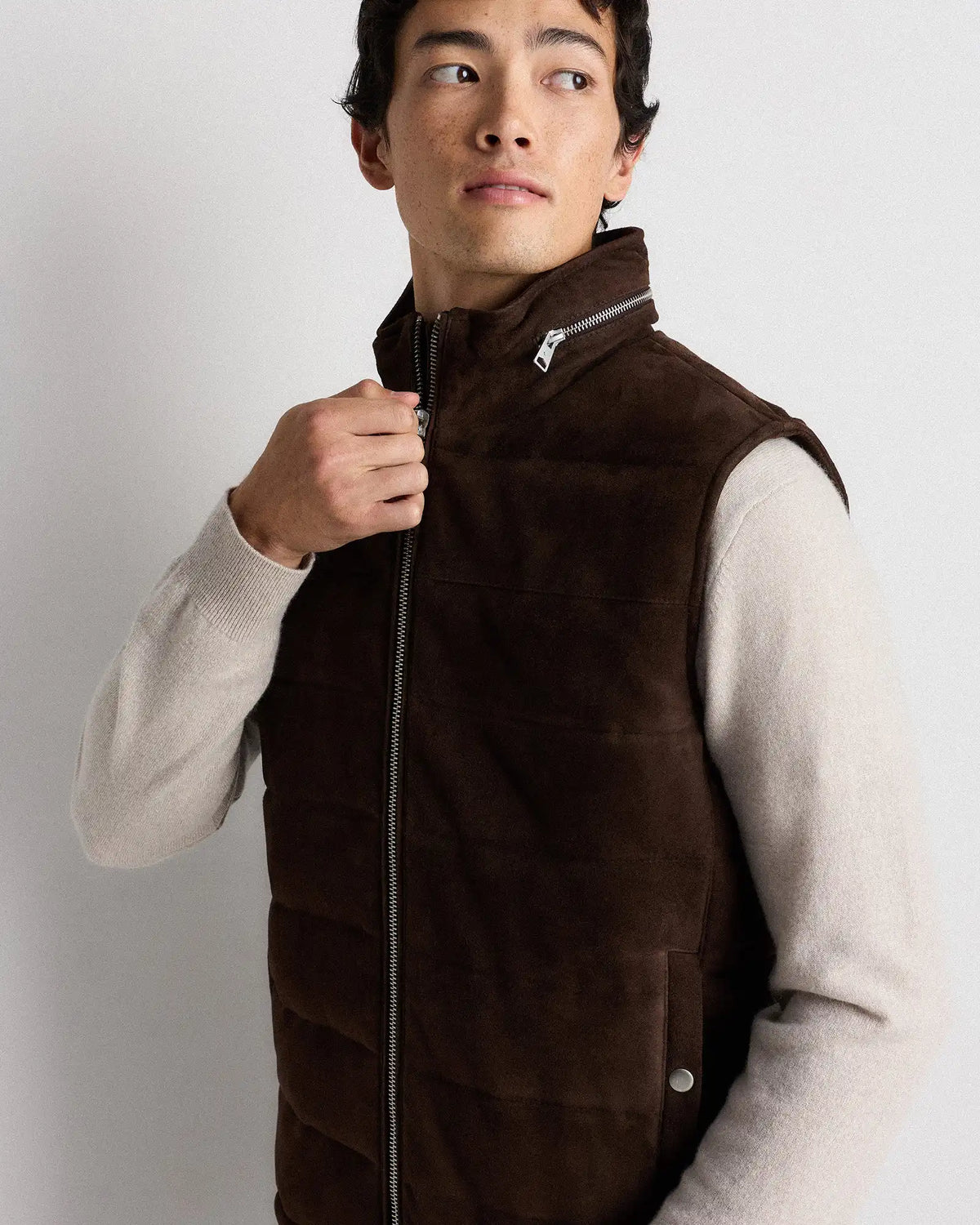 100% Suede Puffer Vest