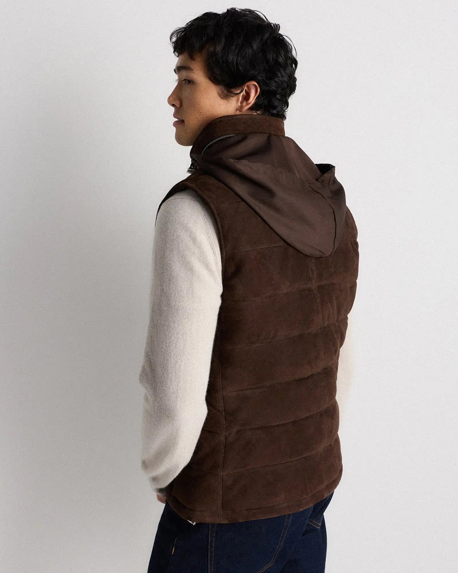100% Suede Puffer Vest