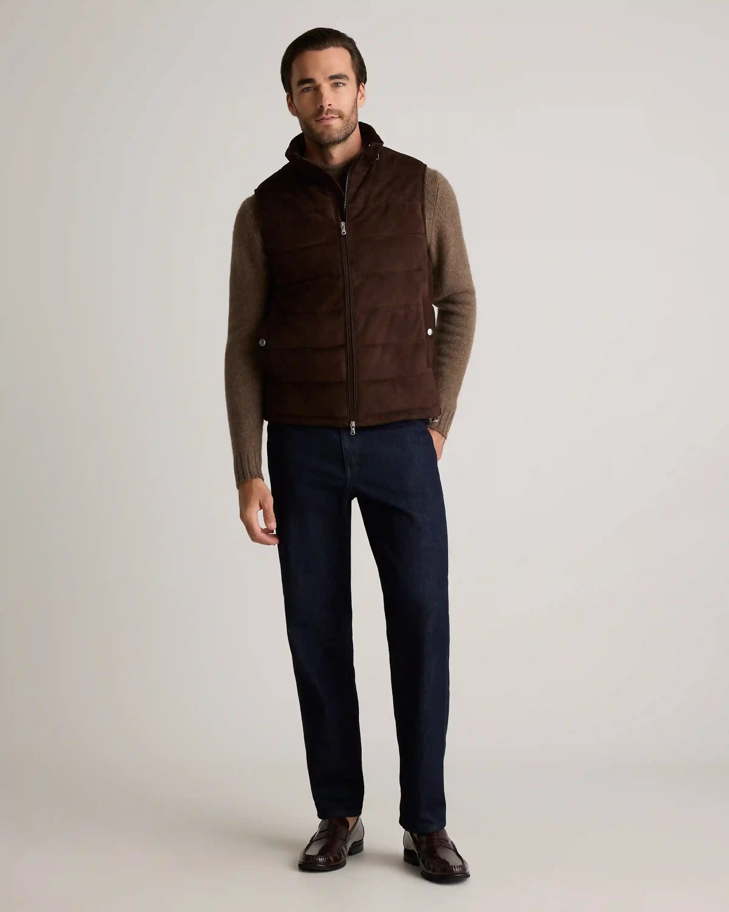 100% Suede Puffer Vest
