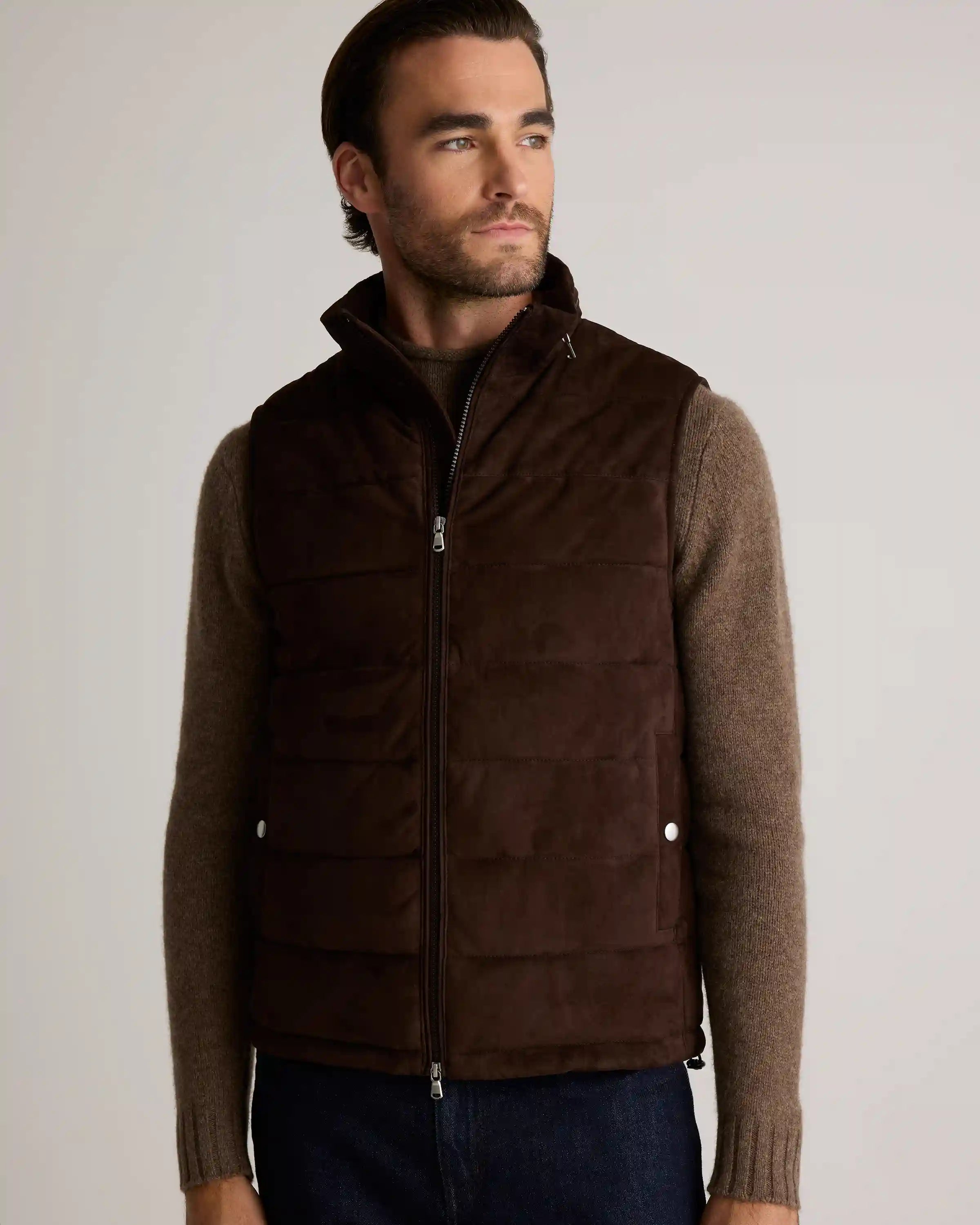 100% Suede Puffer Vest
