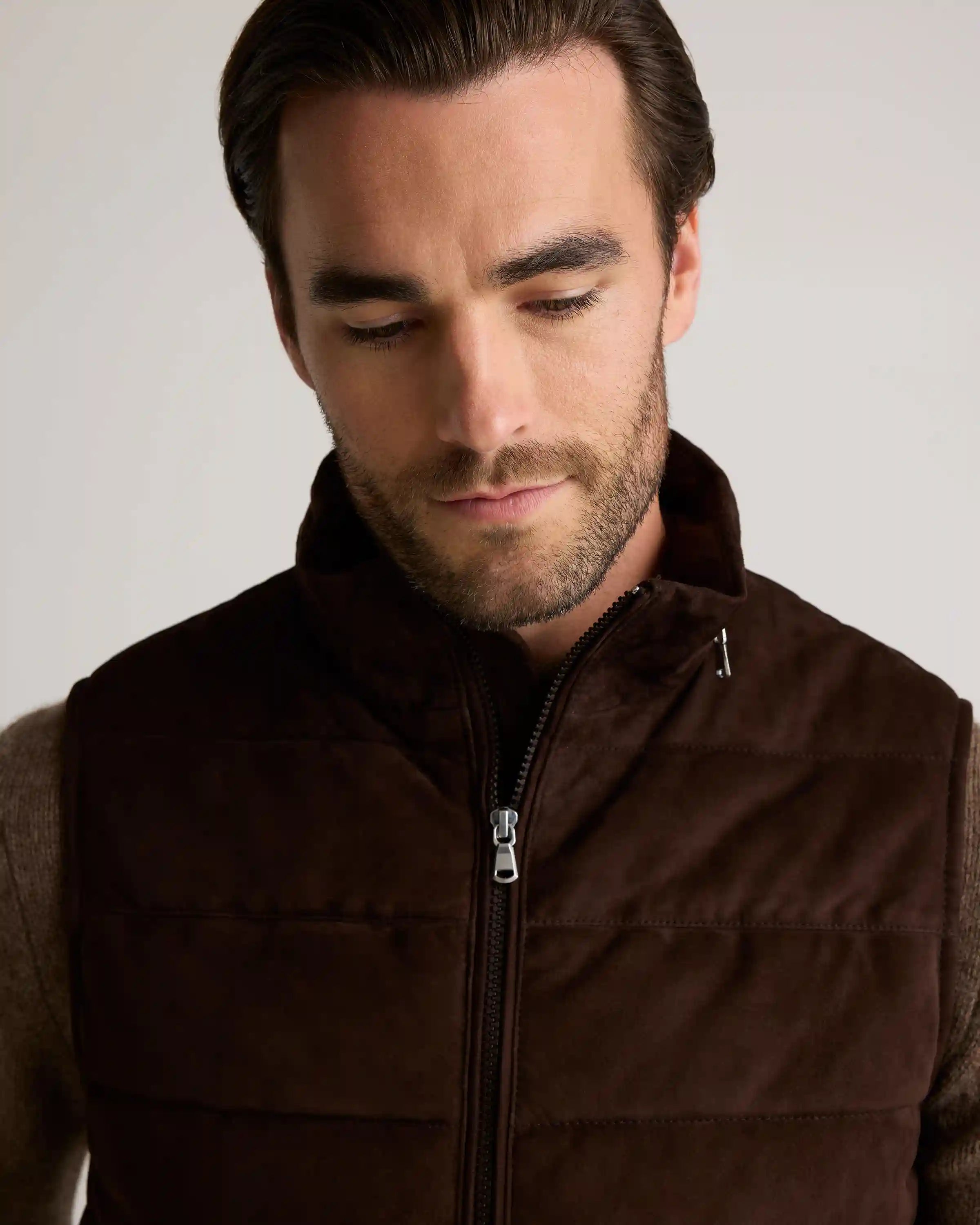 100% Suede Puffer Vest