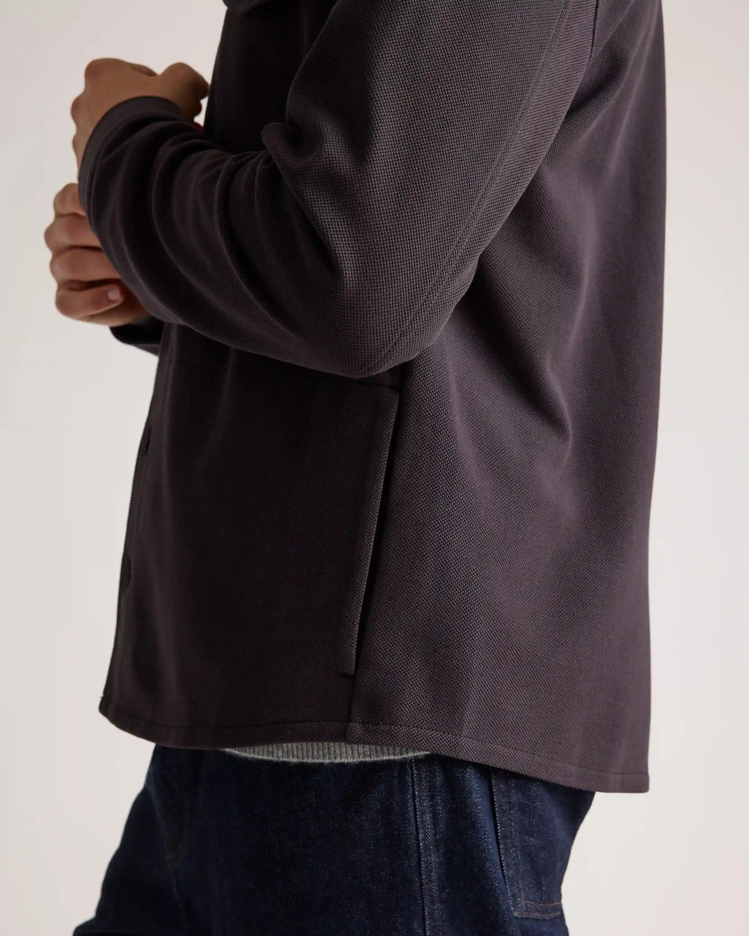 Cotton Pique Knit Overshirt