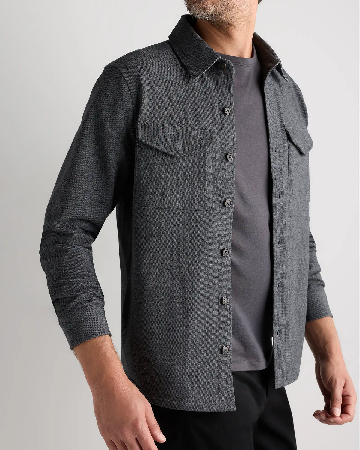 Cotton Pique Knit Overshirt