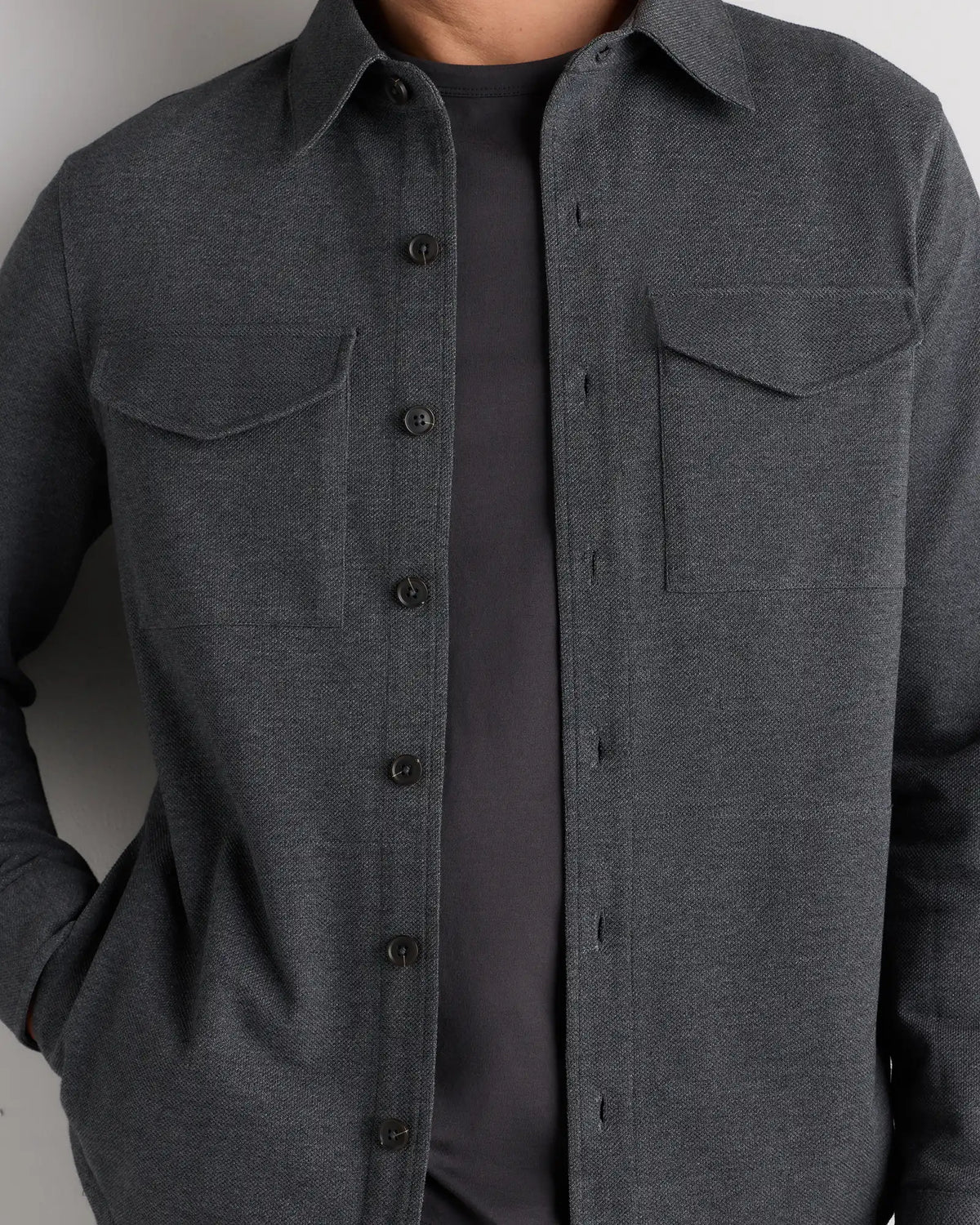Cotton Pique Knit Overshirt