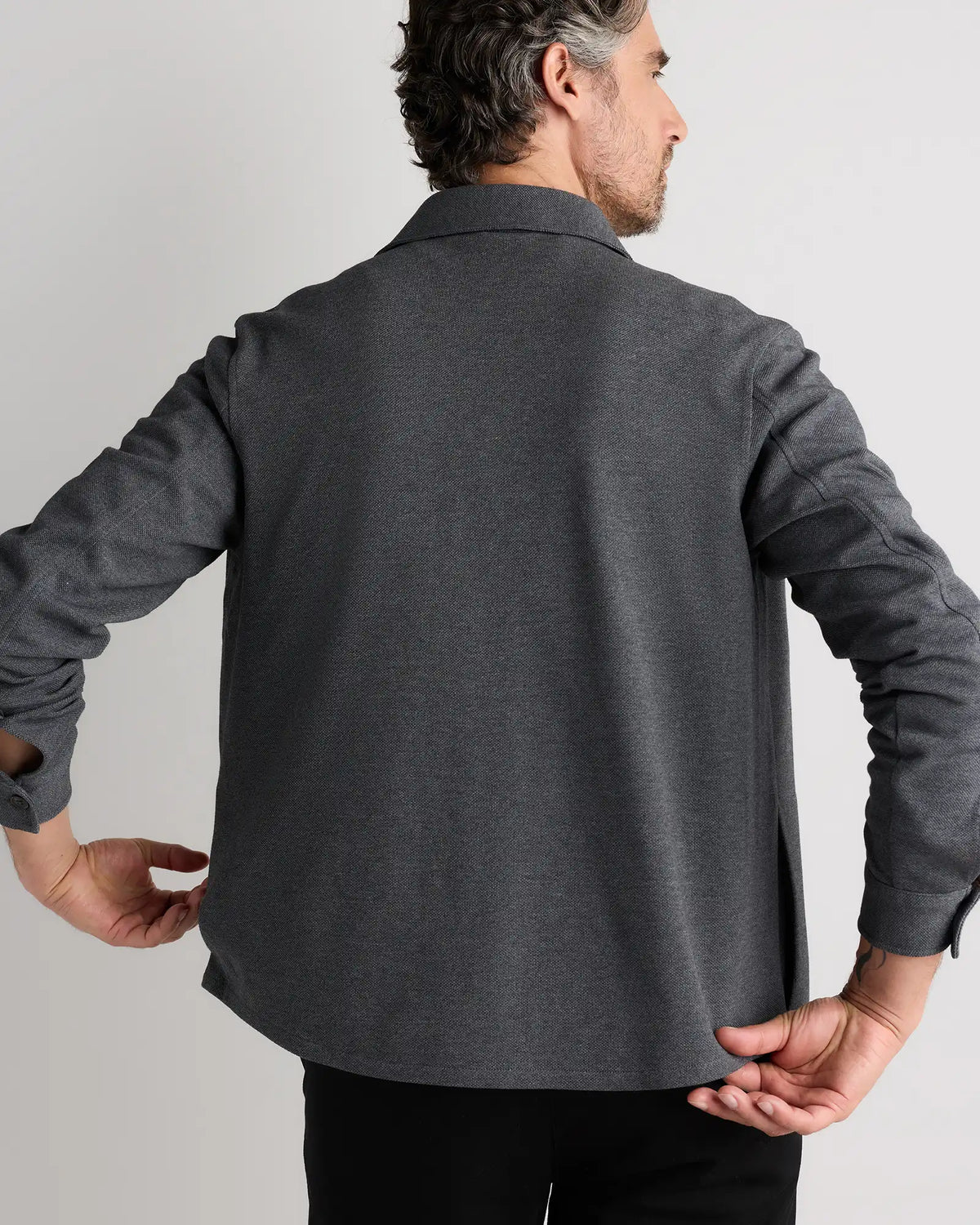 Cotton Pique Knit Overshirt