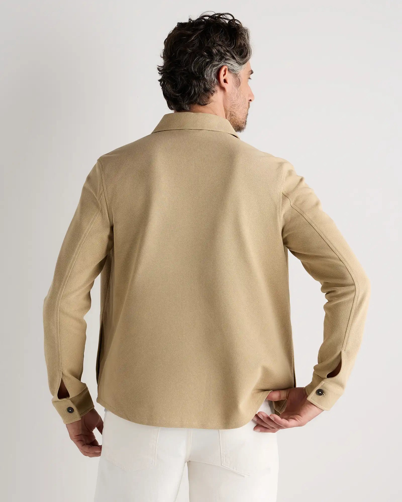 Cotton Pique Knit Overshirt