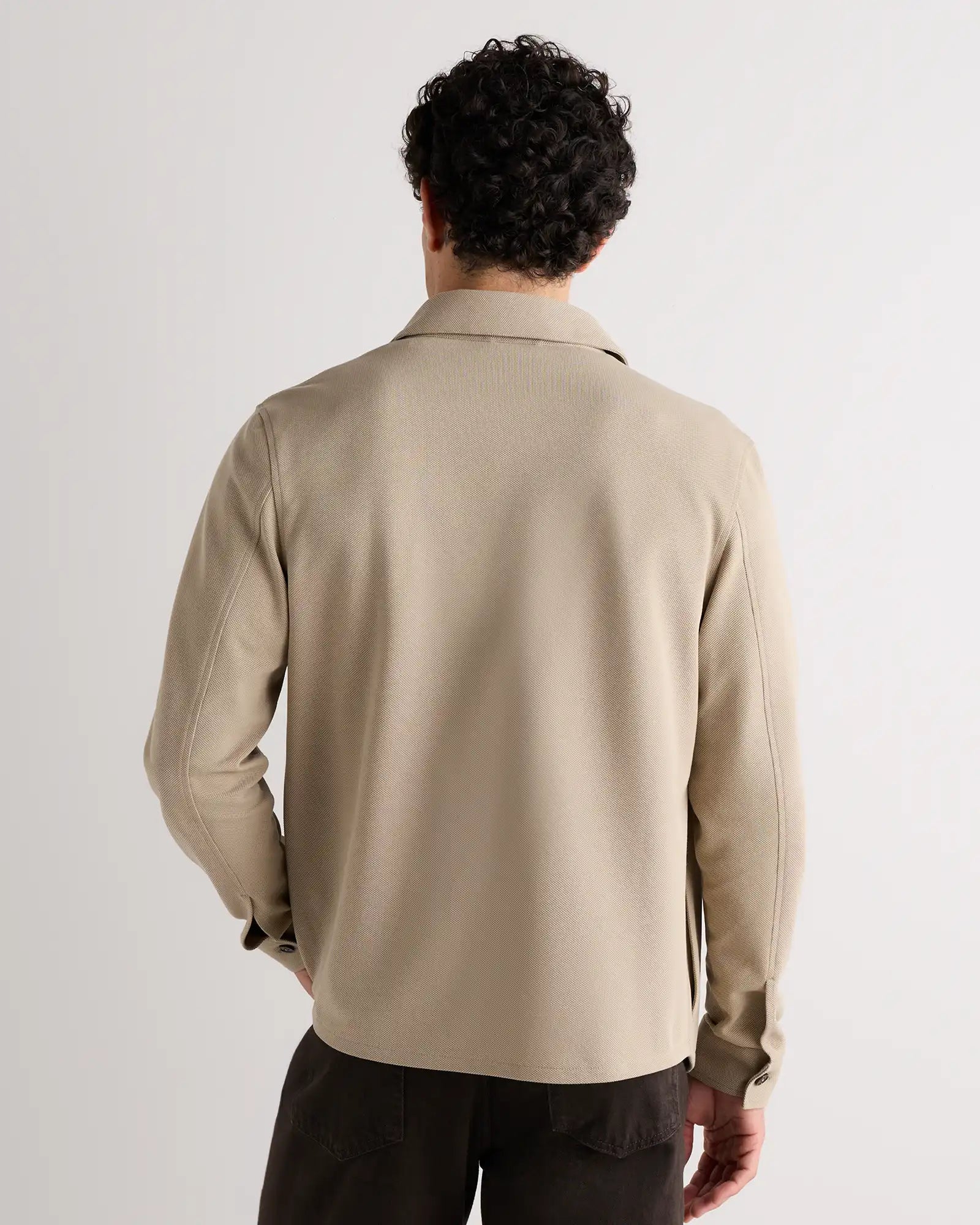 Cotton Pique Knit Overshirt
