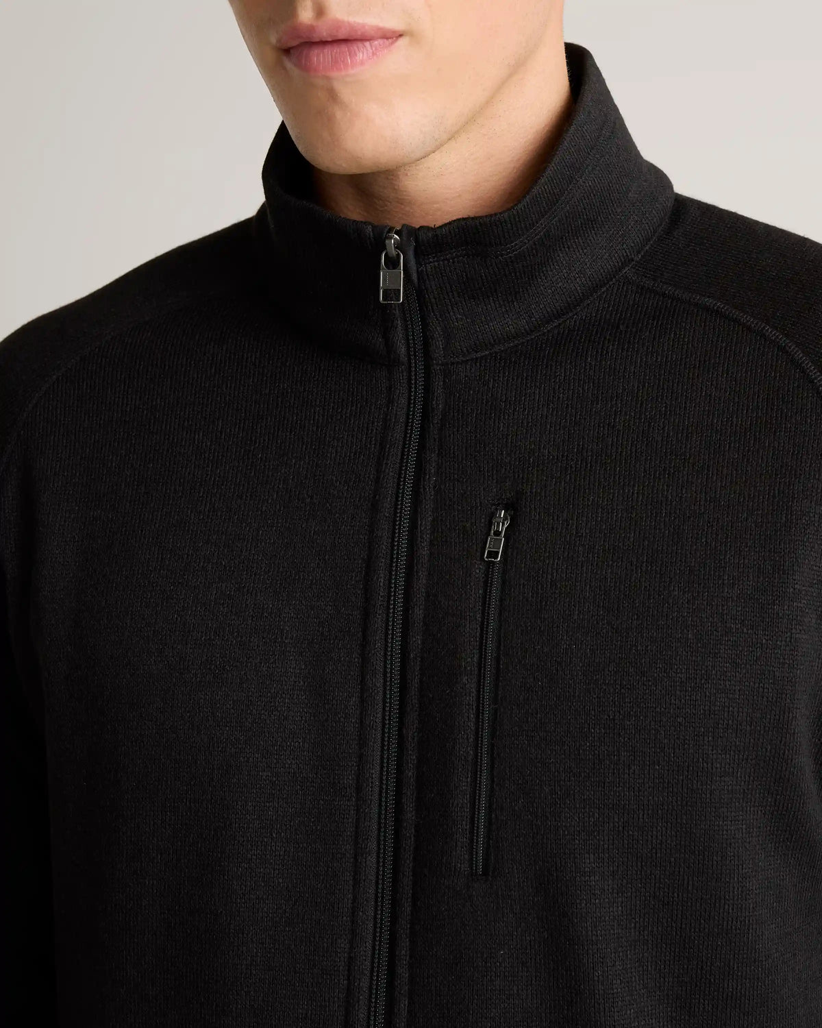 Sweater-Knit Fleece Full-Zip Jacket