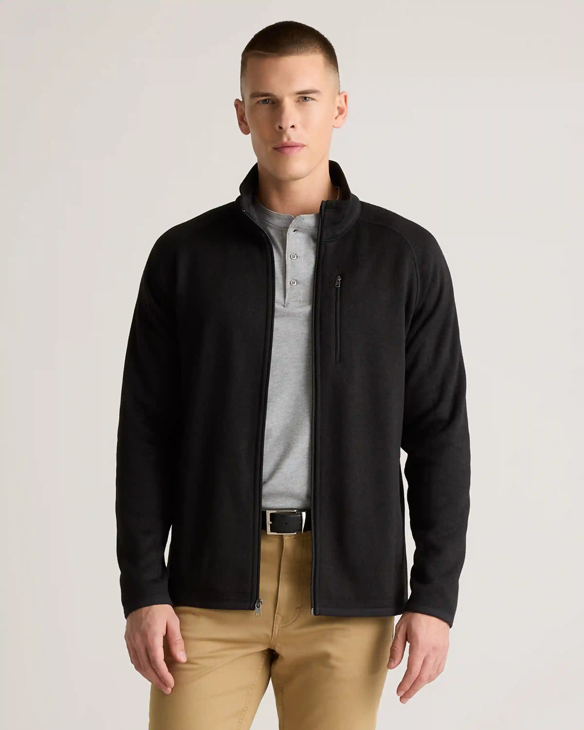 Sweater-Knit Fleece Full-Zip Jacket