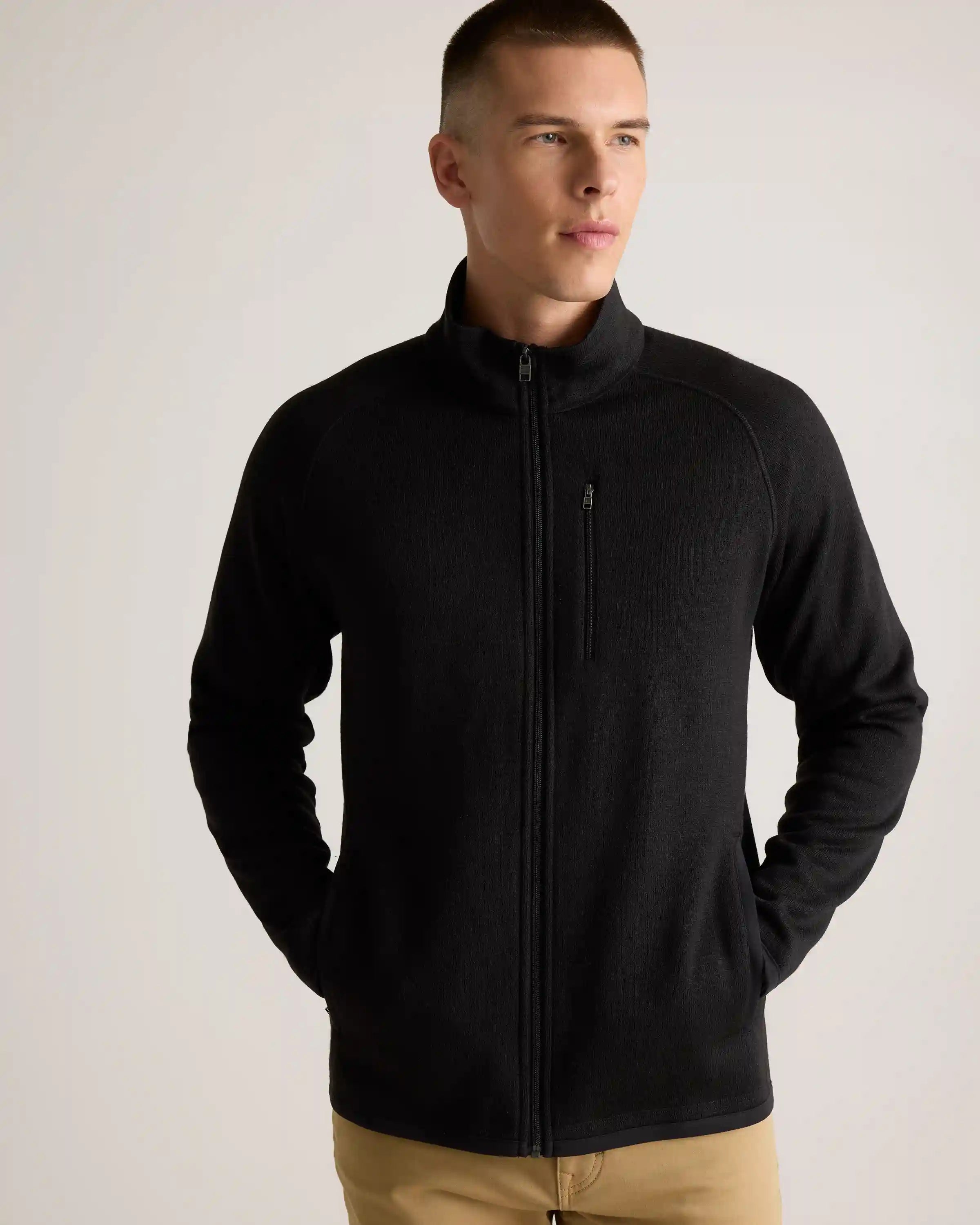 Sweater-Knit Fleece Full-Zip Jacket