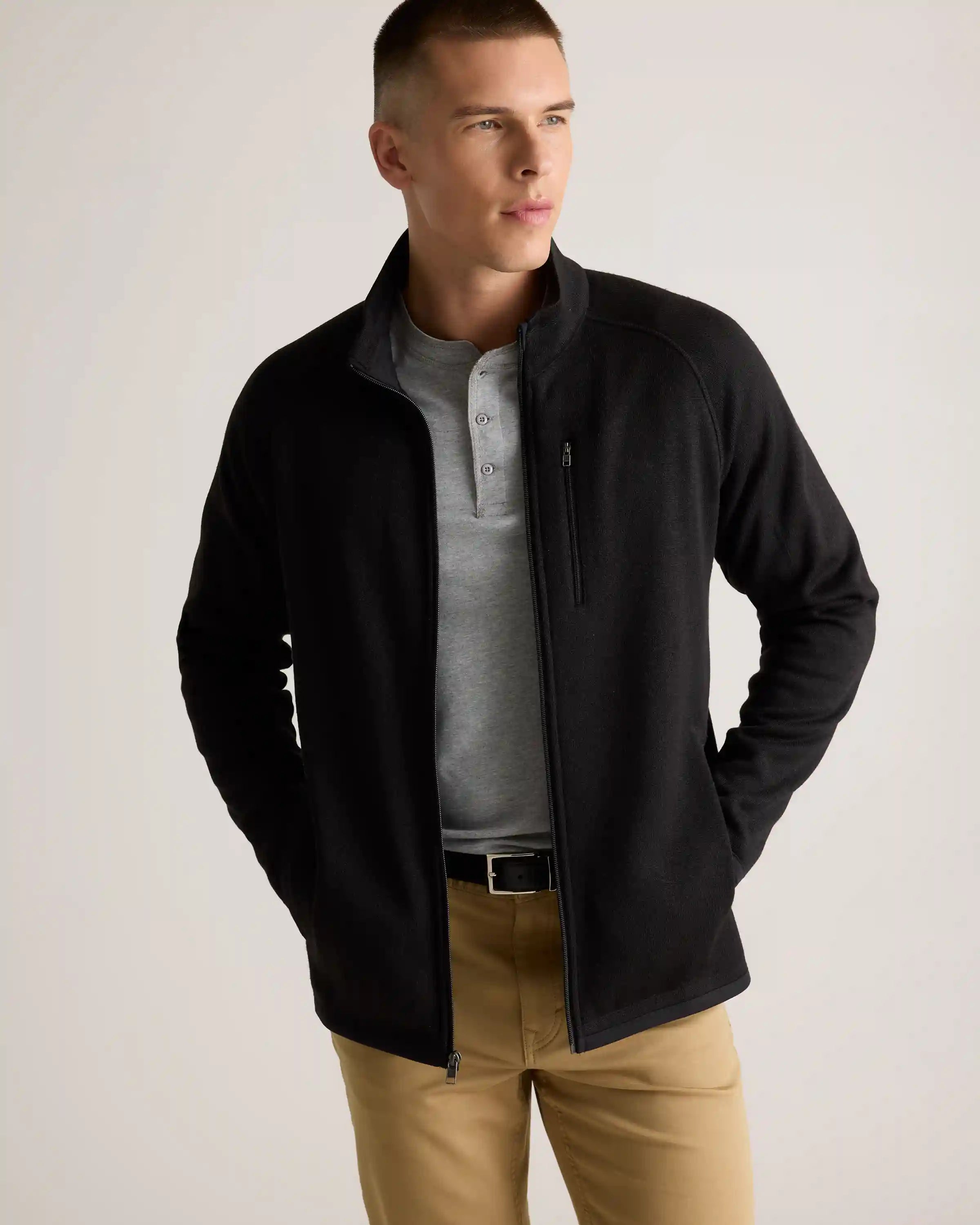 Sweater-Knit Fleece Full-Zip Jacket