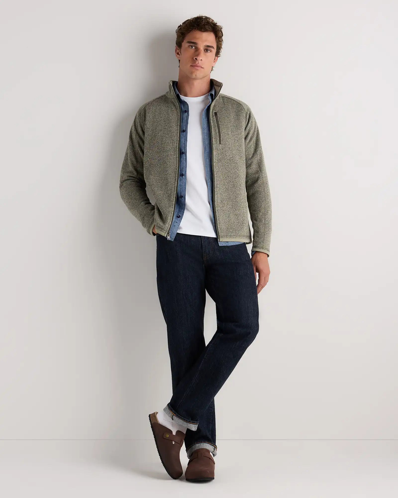 Sweater-Knit Fleece Full-Zip Jacket