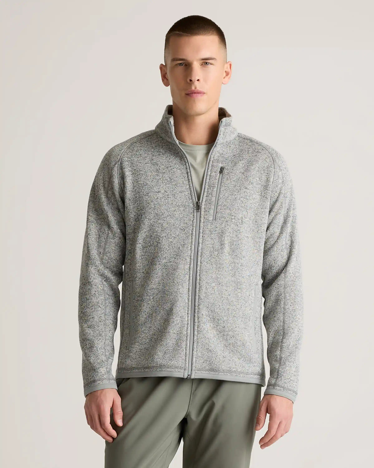 Sweater-Knit Fleece Full-Zip Jacket